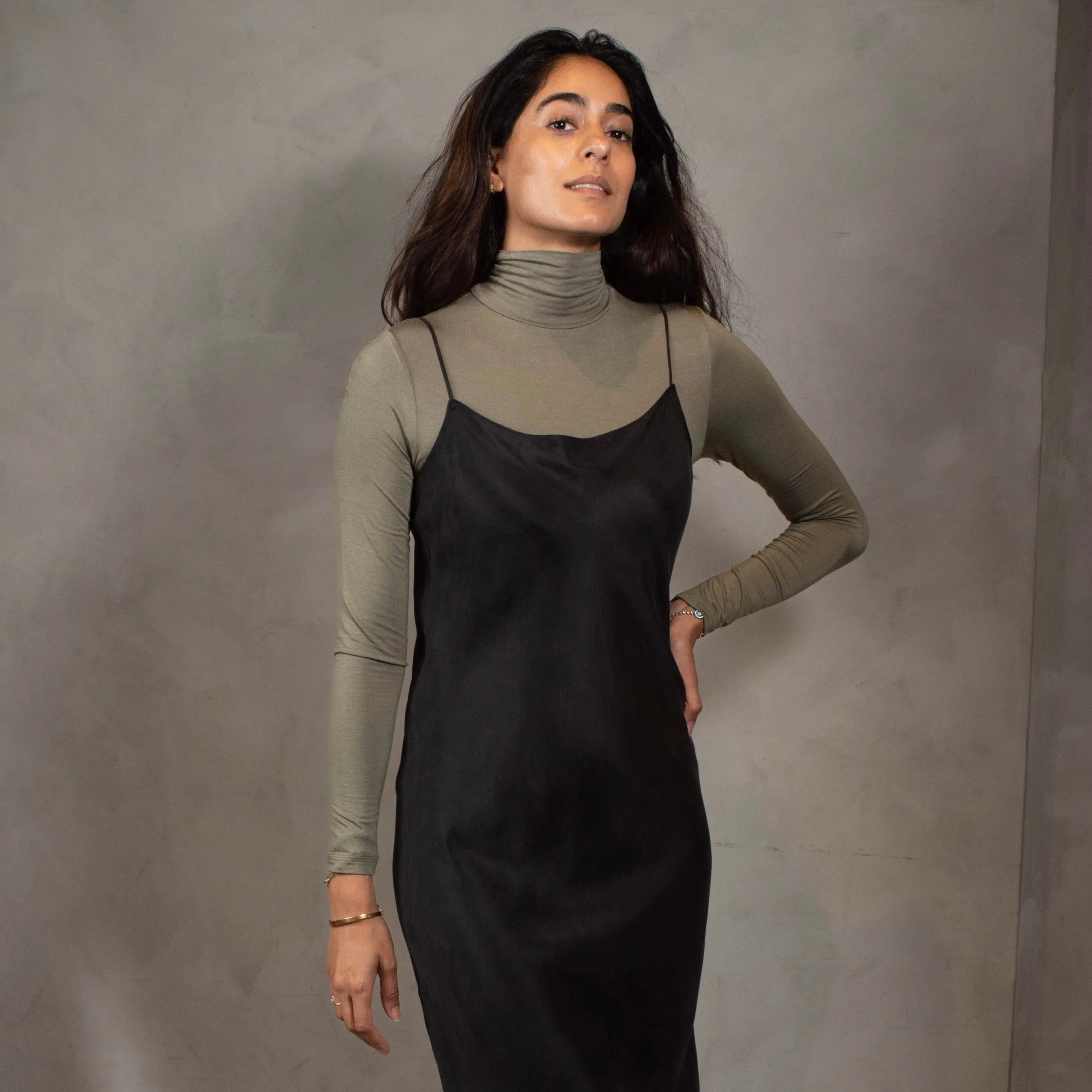 Layered Turtleneck | Green [Final Sale]