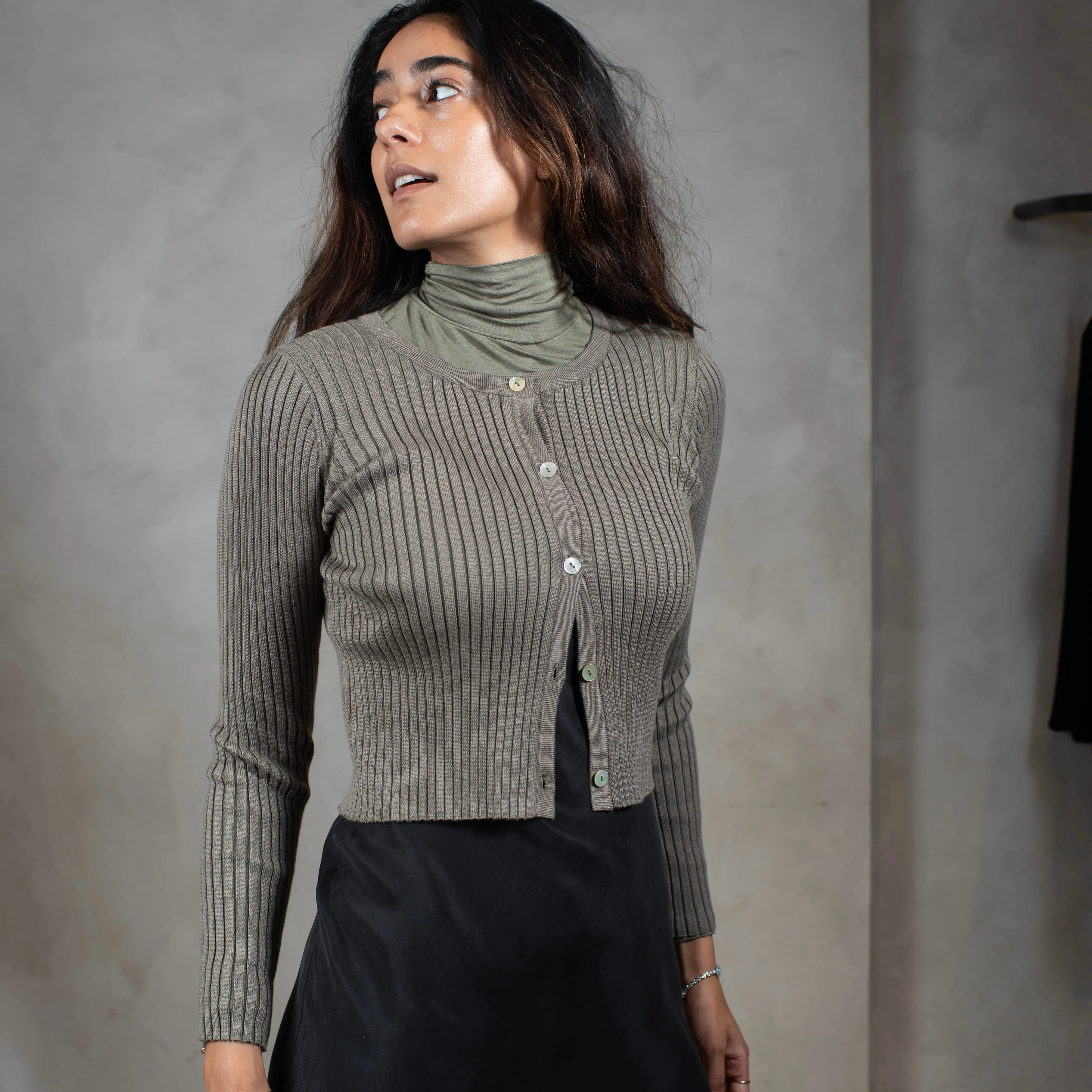 Layered Turtleneck | Green [Final Sale]