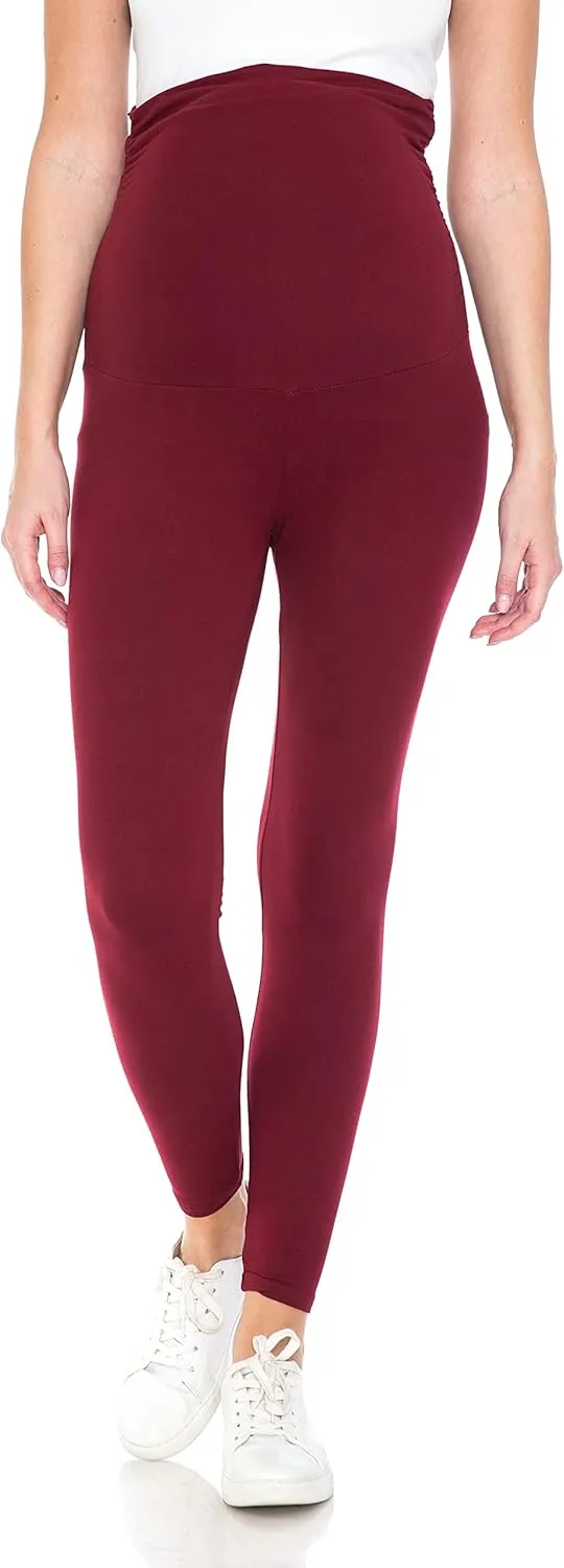 Leggings Depot Women's Maternity Leggings Over The Belly Pregnancy Casual Yoga Tights