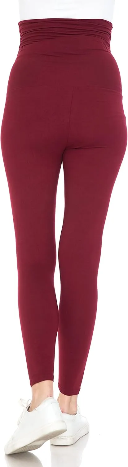 Leggings Depot Women's Maternity Leggings Over The Belly Pregnancy Casual Yoga Tights