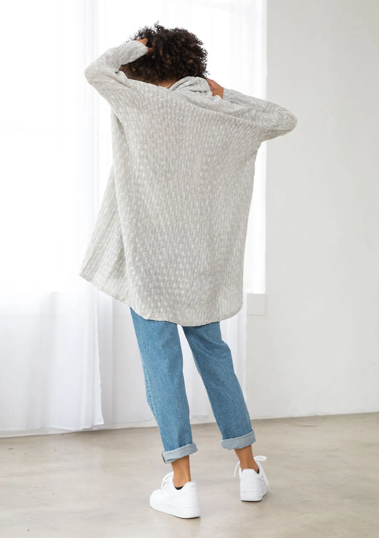 Light Woven Long Flowy Cardigan