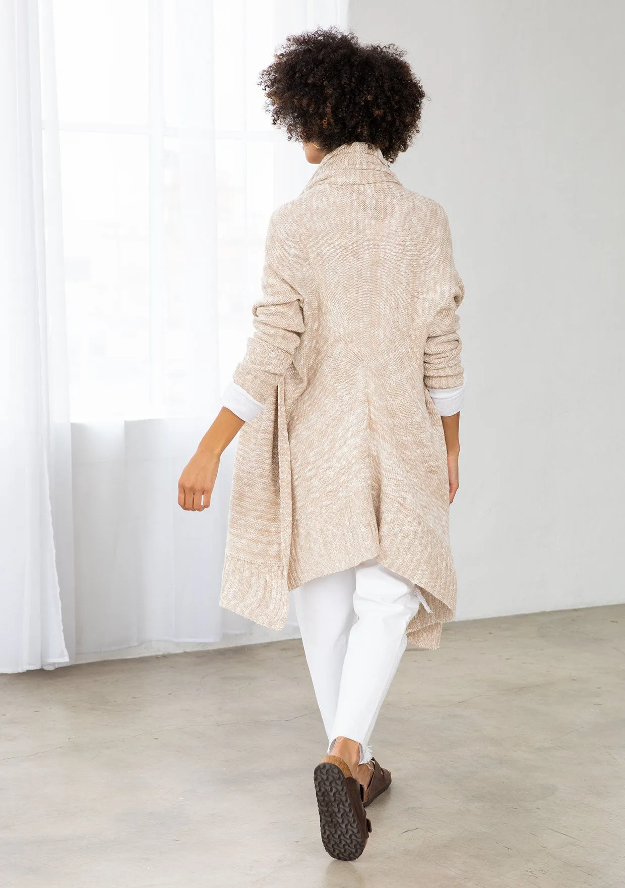 Light Woven Long Flowy Cardigan