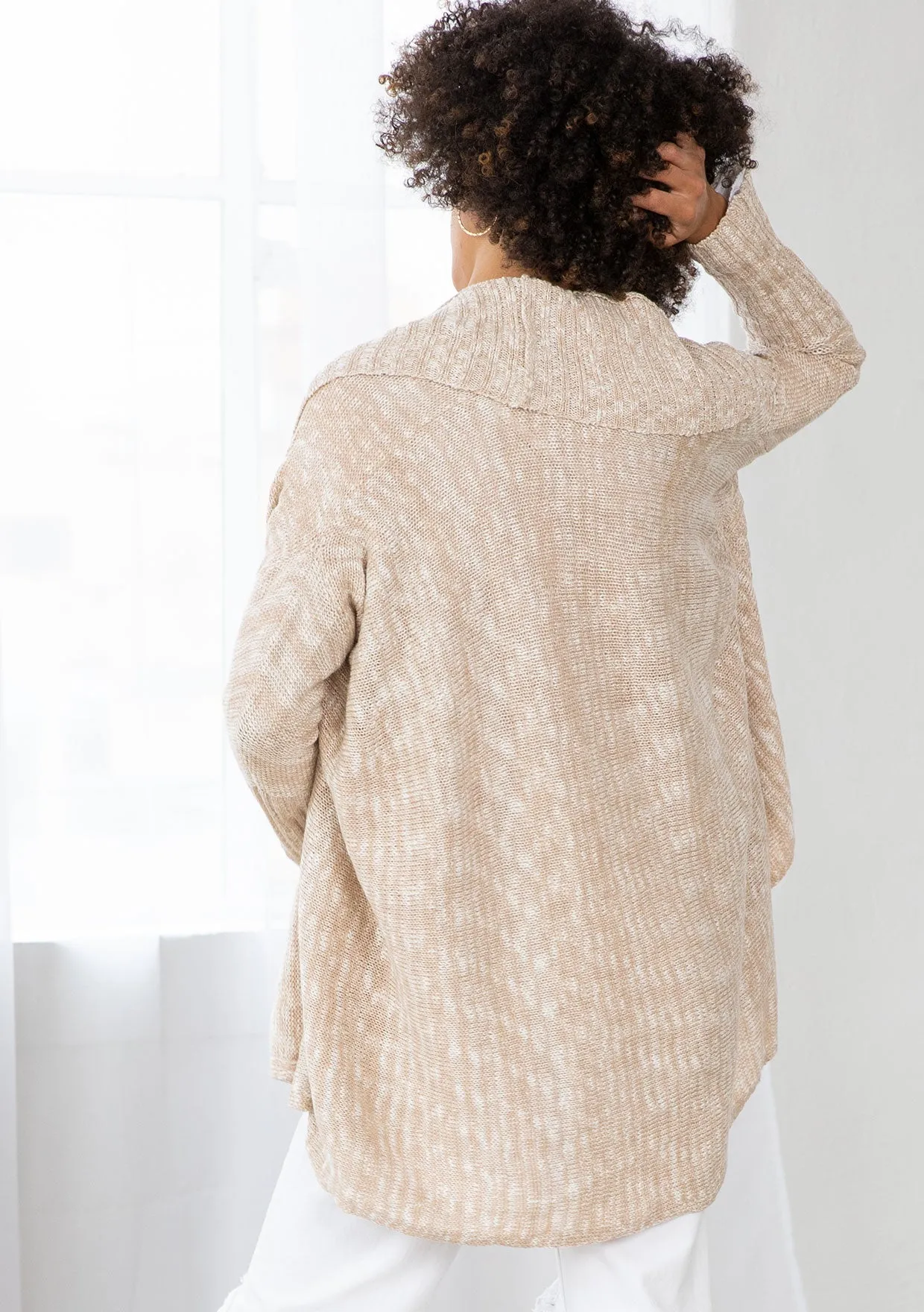 Light Woven Long Flowy Cardigan