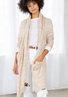 Light Woven Long Flowy Cardigan