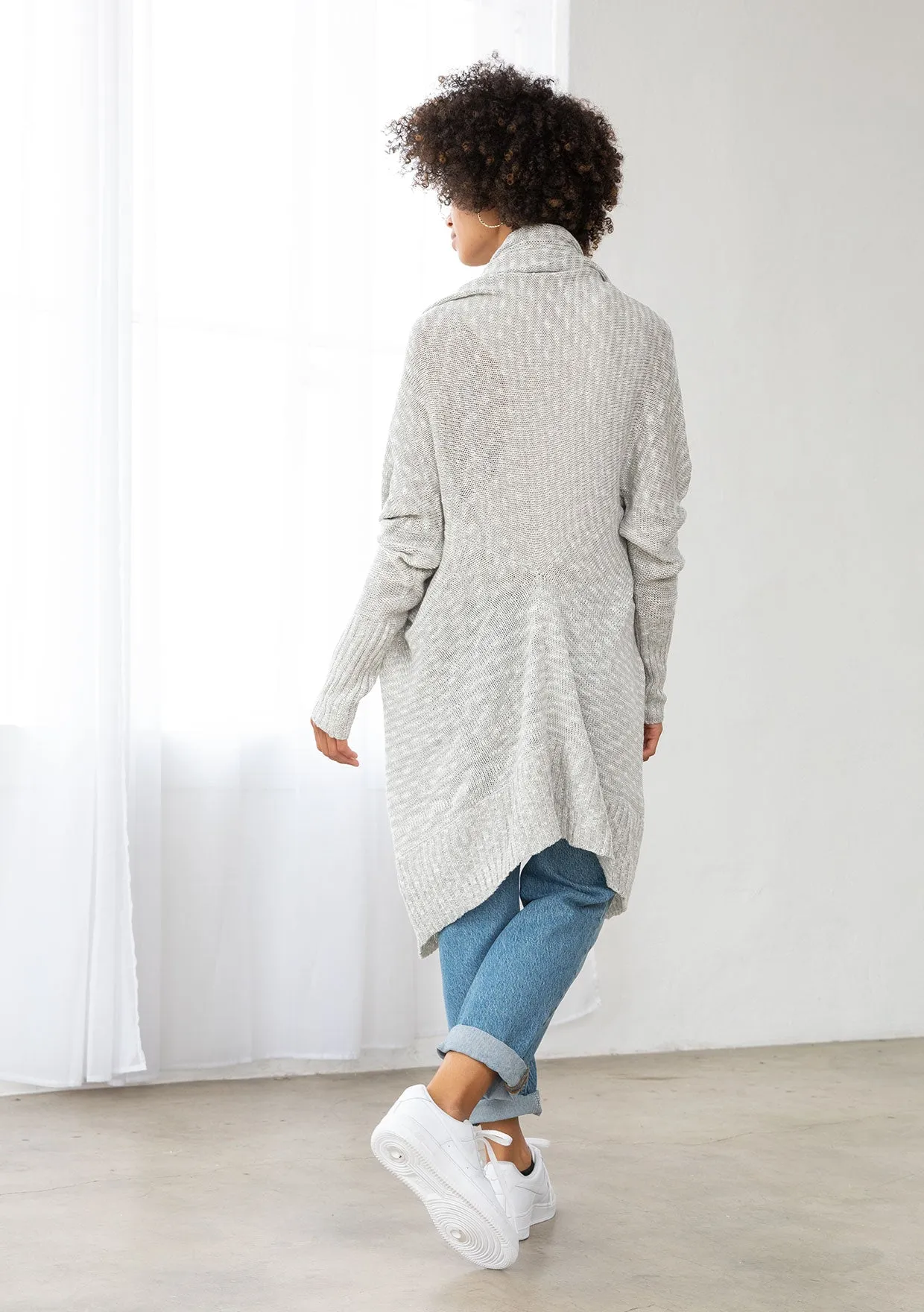 Light Woven Long Flowy Cardigan