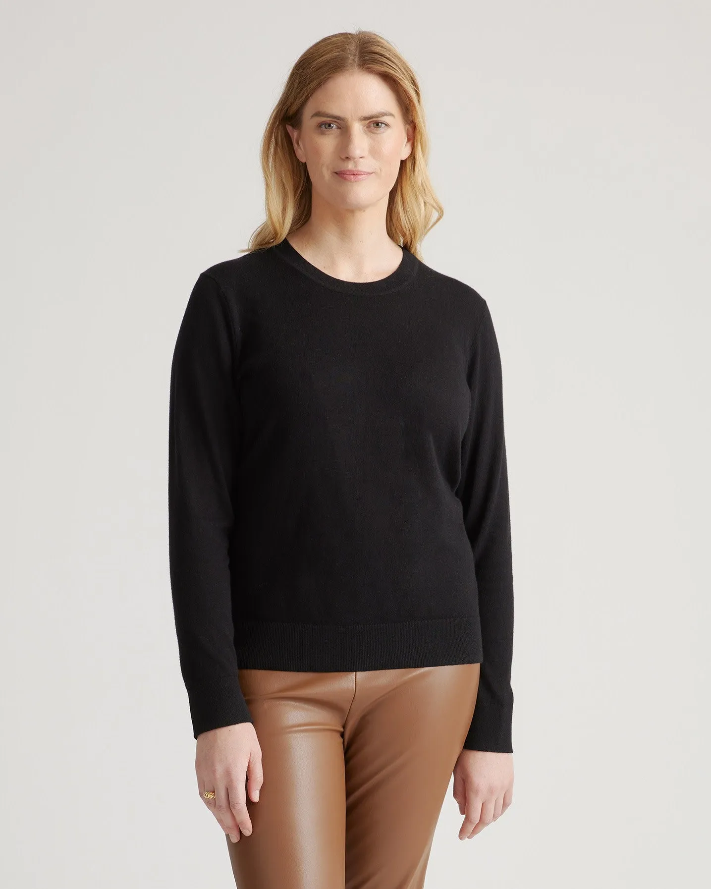 Lightweight Cotton Cashmere Crew Sweater