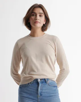 Lightweight Cotton Cashmere Crew Sweater