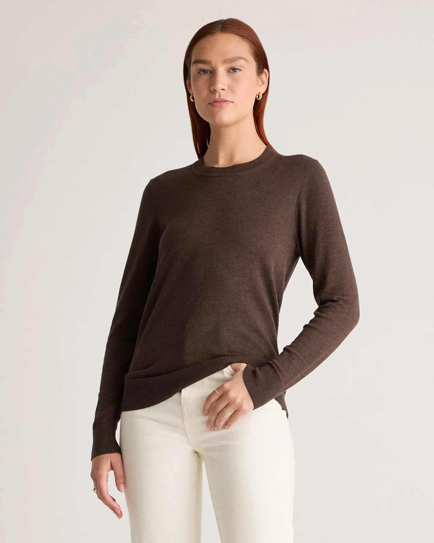 Lightweight Cotton Cashmere Crew Sweater