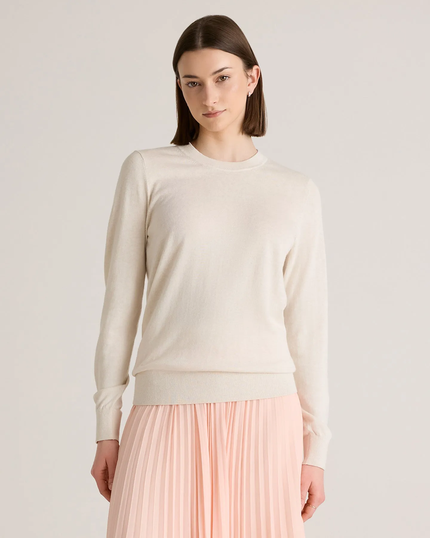 Lightweight Cotton Cashmere Crew Sweater