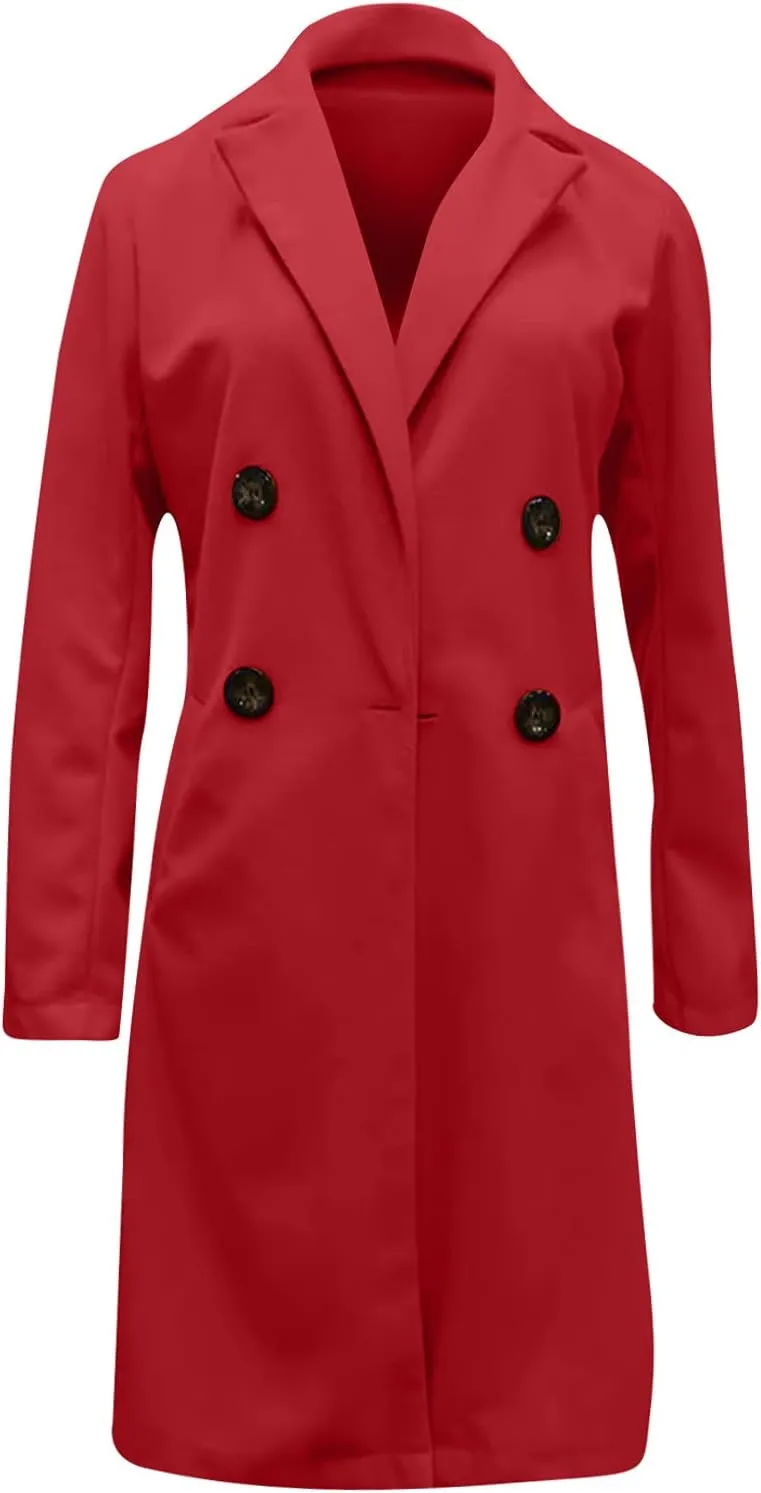 Long Blazer Jackets for Women Business Casual Semi Formal Notch Lapel Coat Dressy Light Weight Loose fit Cardigan