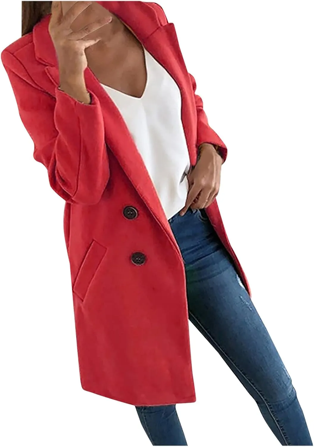 Long Blazer Jackets for Women Business Casual Semi Formal Notch Lapel Coat Dressy Light Weight Loose fit Cardigan