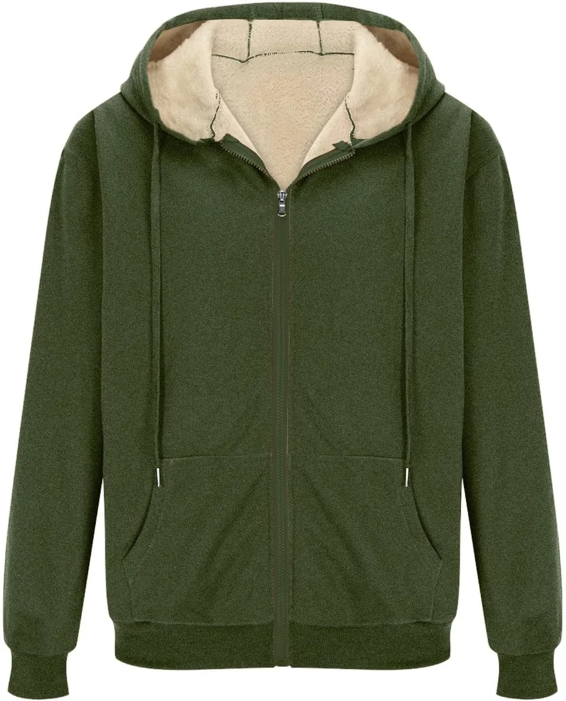 Long Sleeve Coat Men Full Zip Hoodie Jacket Plus Size Outdoor Outwear Casual Cardigan Fashion Blouse Warm Outwear