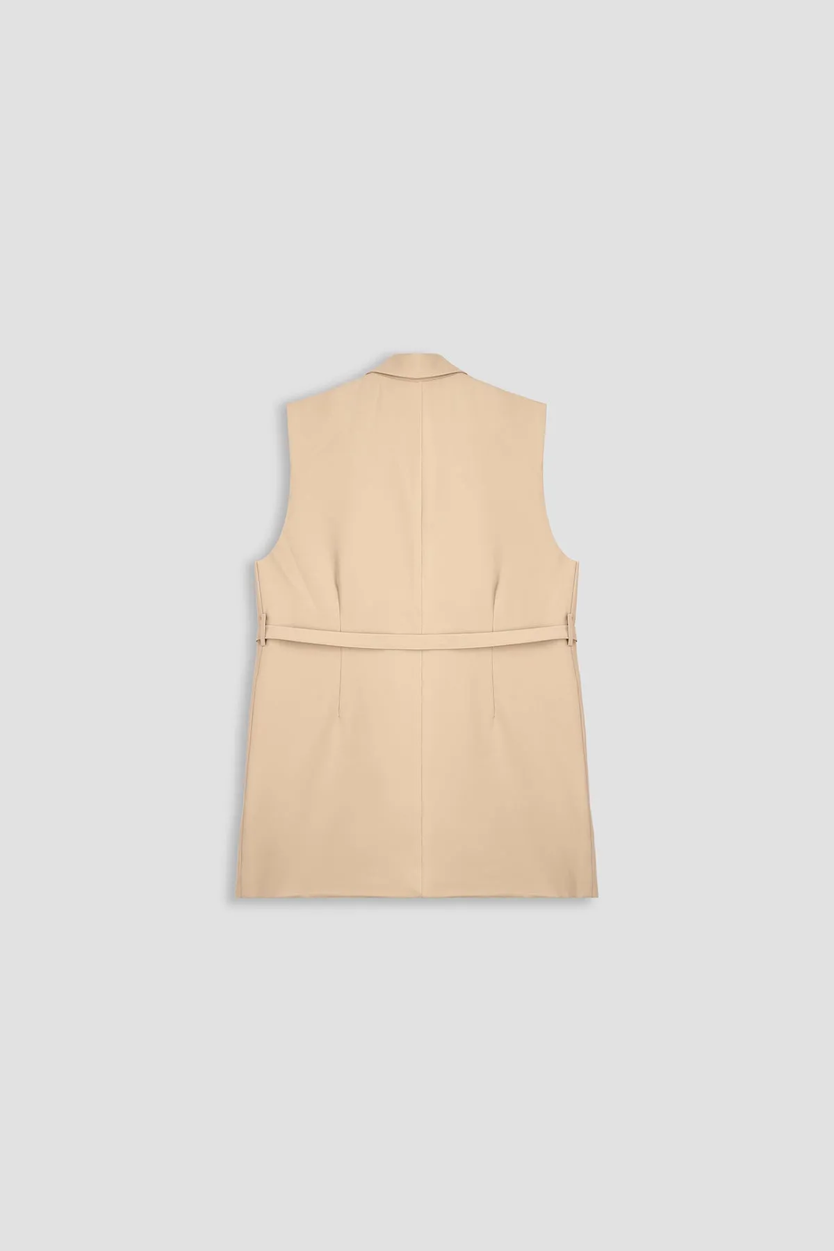 Long Vest Coat For Women - BEIGE