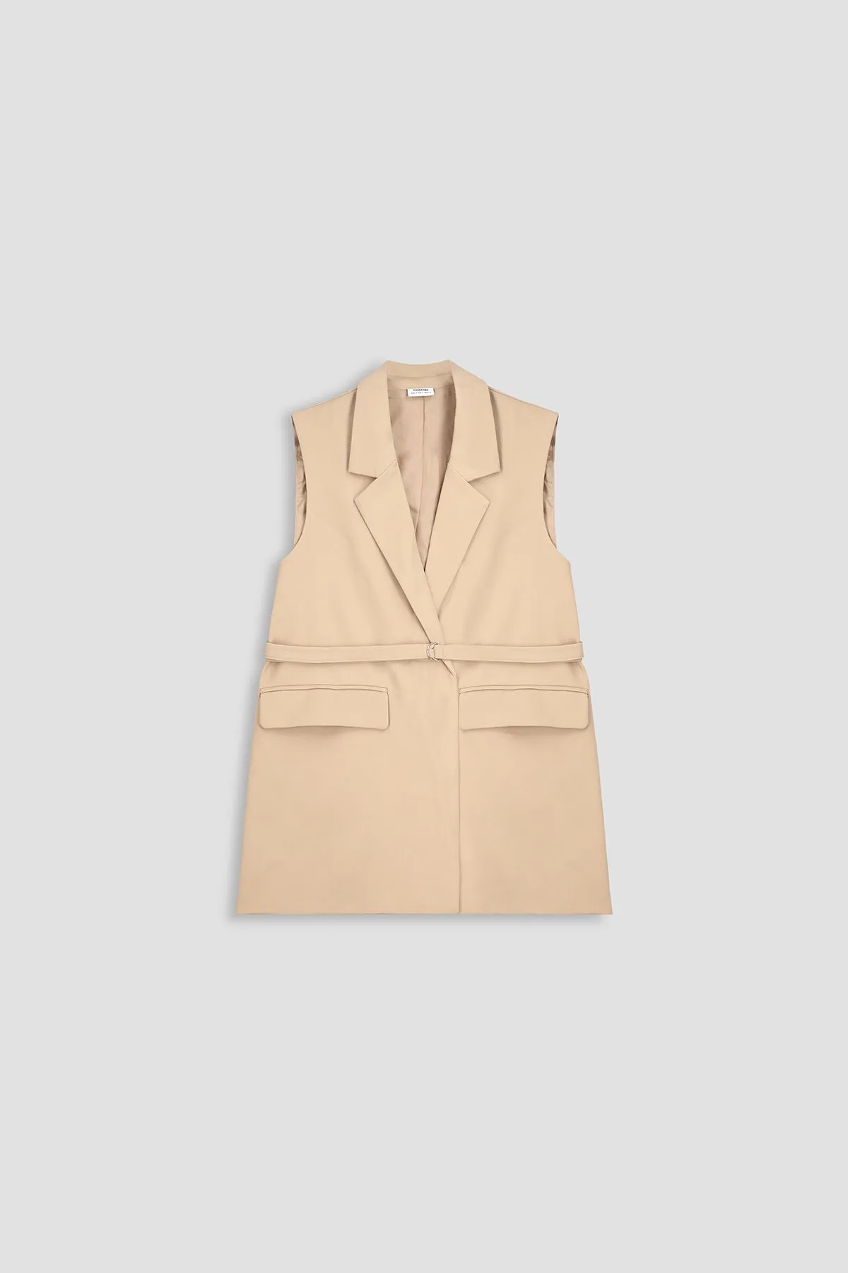 Long Vest Coat For Women - BEIGE
