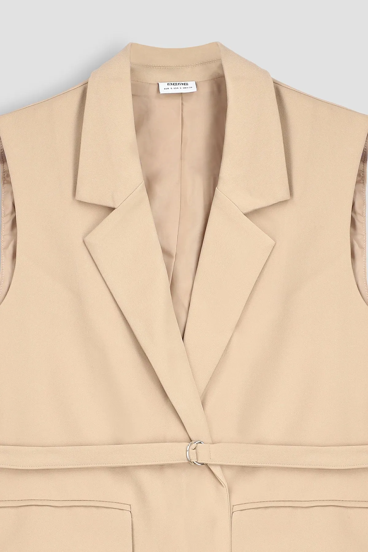 Long Vest Coat For Women - BEIGE