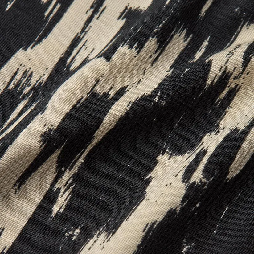 Masai Brooklyn Jersey Top In Black Mottled Print