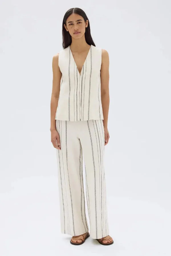 Matera Stripe Vest Cream / Black