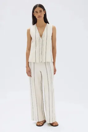 Matera Stripe Vest Cream / Black