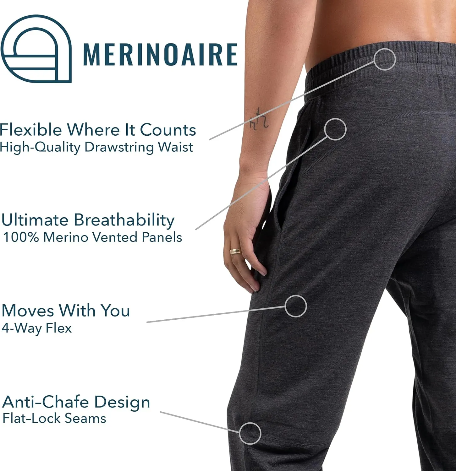 Men's Merino Joggers by Woolly | RWS Certified | Warm, Soft, Seattle Designed