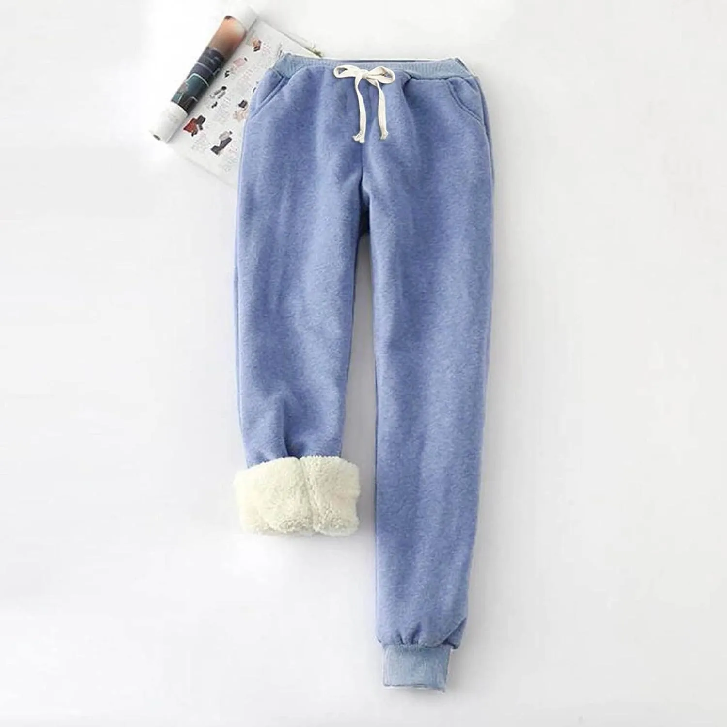 Men's Solid Baggy Cinch Bottom Sweatpants Casual Plus Size Cozy with Pockets Joggers Relaxed Fit Fleece Lined Soft