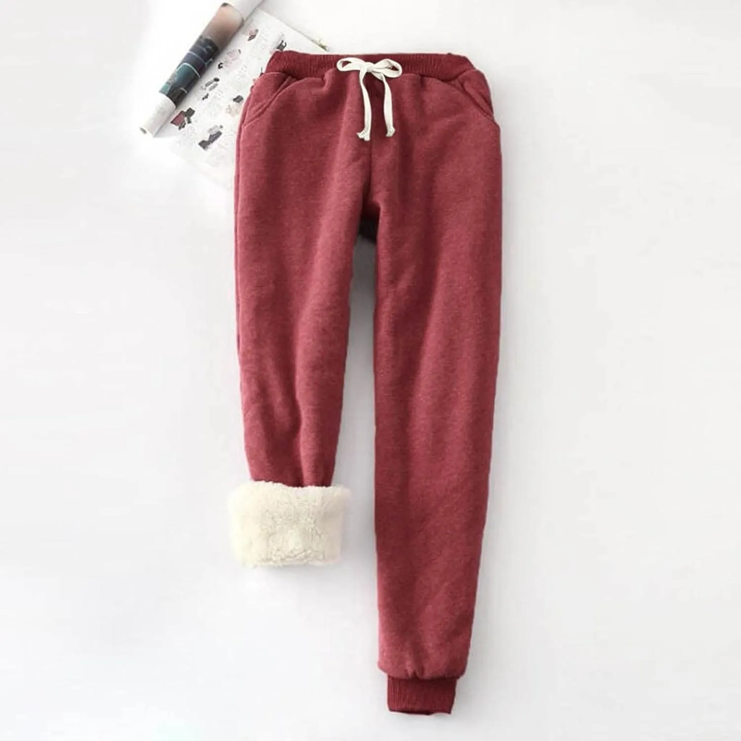 Men's Solid Baggy Cinch Bottom Sweatpants Casual Plus Size Cozy with Pockets Joggers Relaxed Fit Fleece Lined Soft