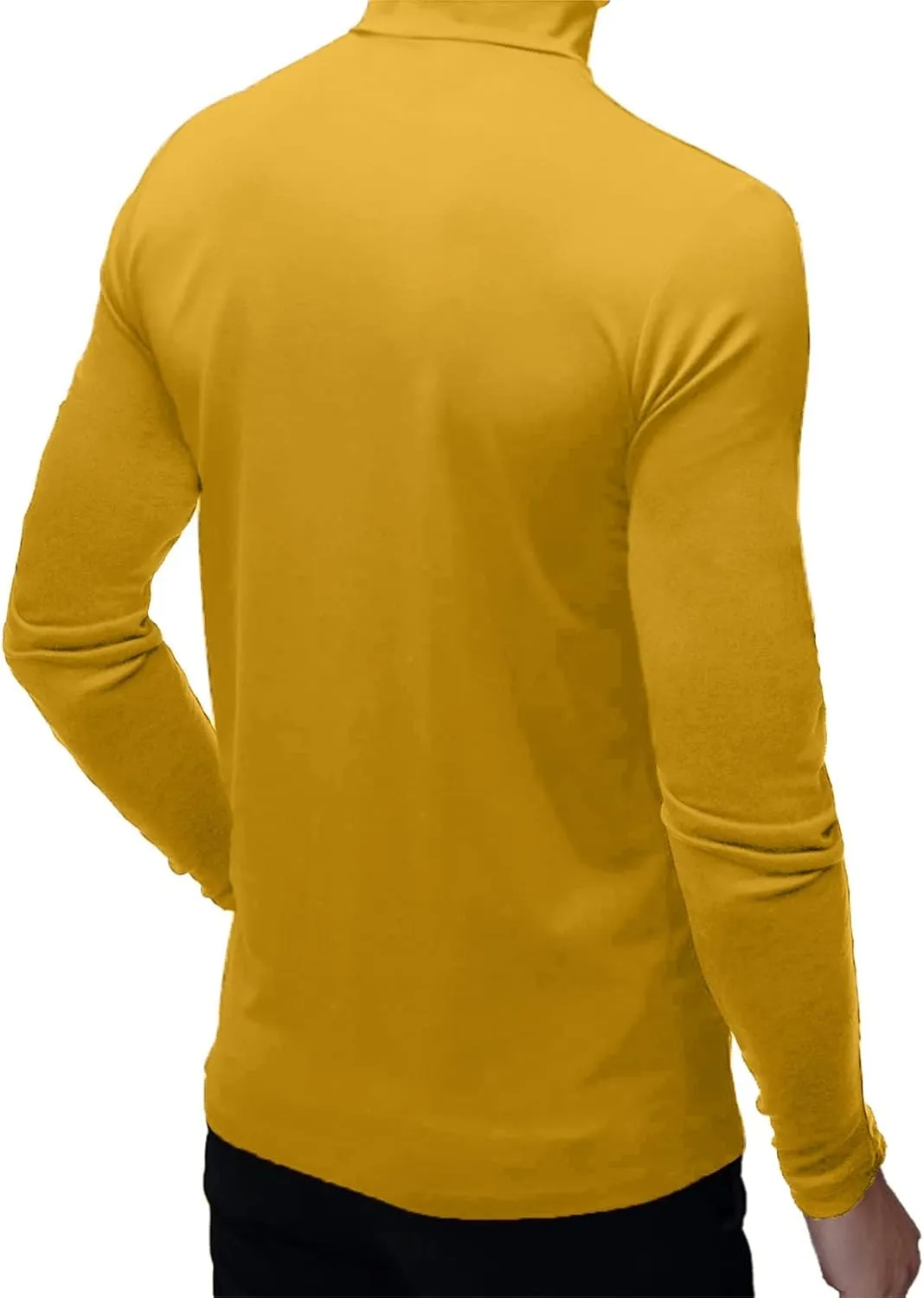 Men's Turtleneck Top Slim Fit Solid Base Thin Sweater Casual Long Sleeve Underwear Tops Male Cozy Blouse T-Shirt