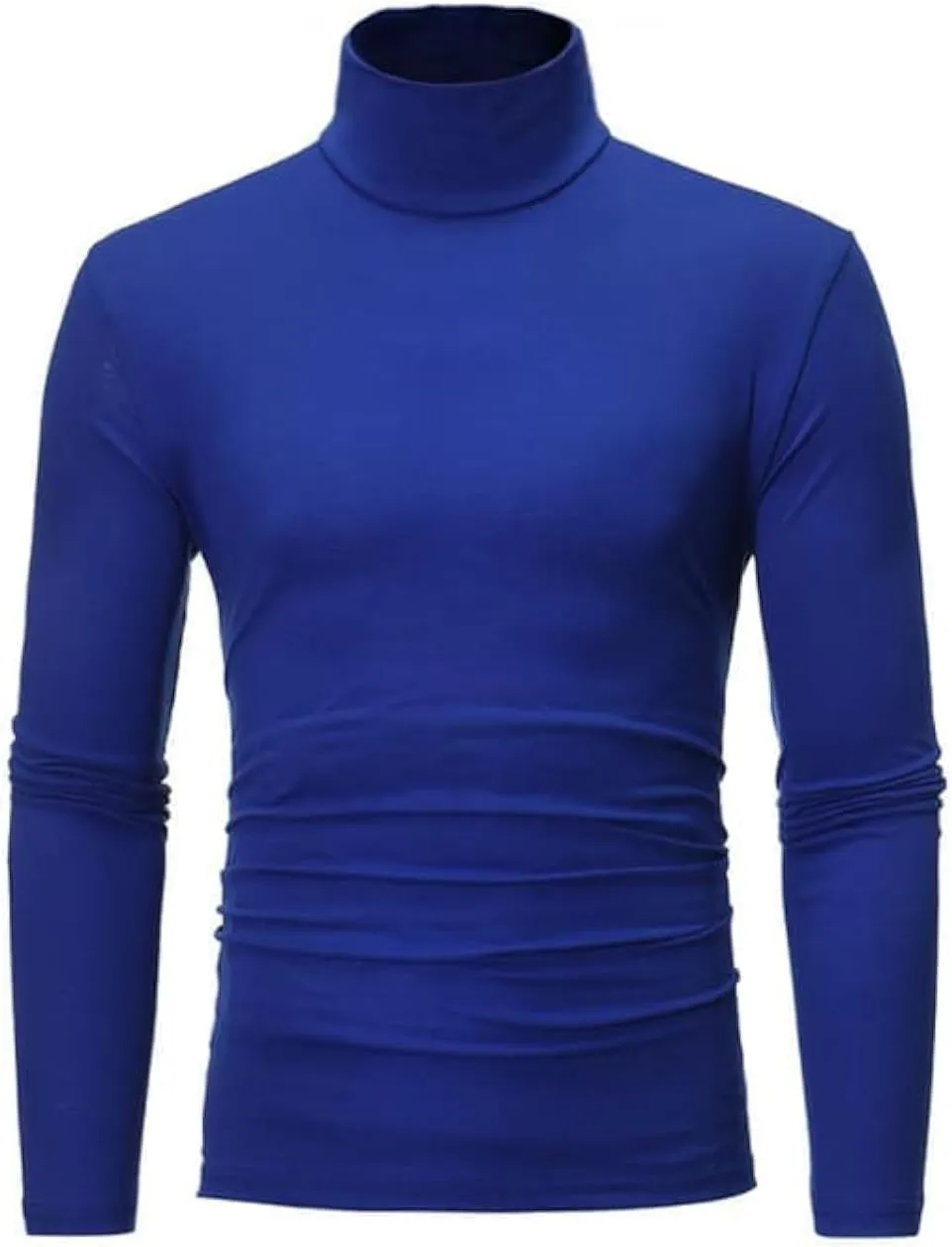 Men's Turtleneck Top Slim Fit Solid Base Thin Sweater Casual Long Sleeve Underwear Tops Male Cozy Blouse T-Shirt