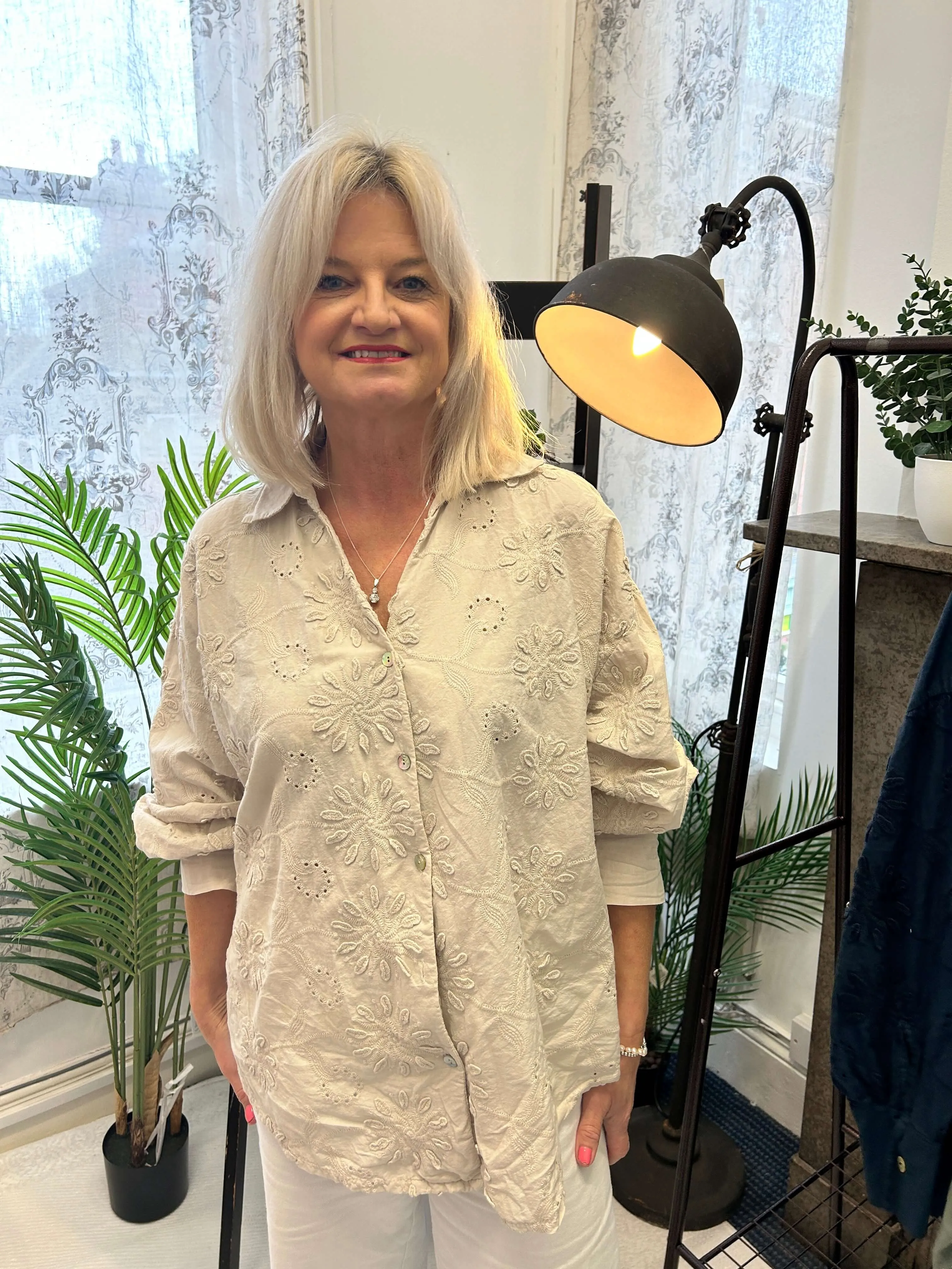 Patricia Embroidered Cotton Blouse