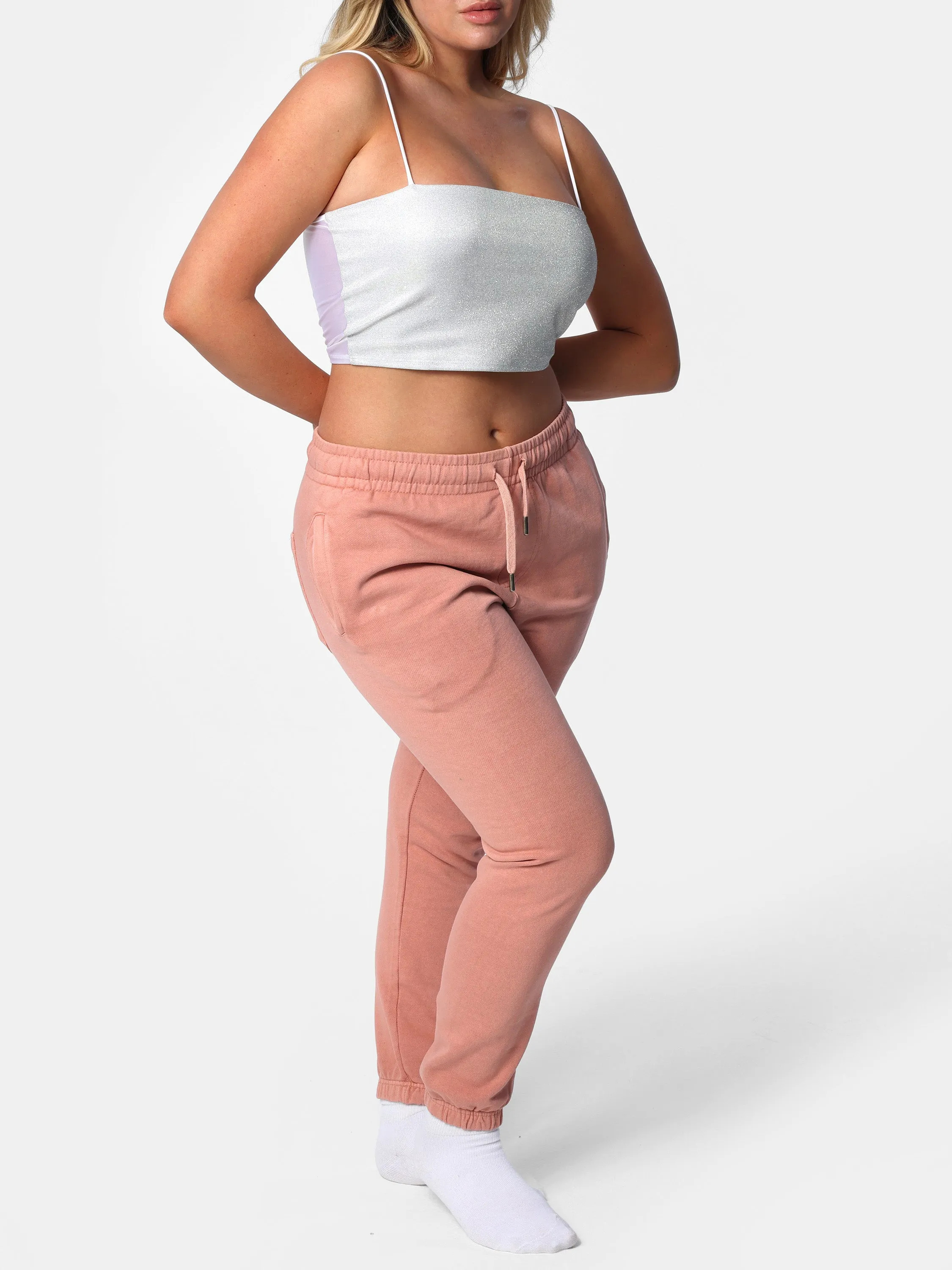 Pink Peach Bedazzled Joggers