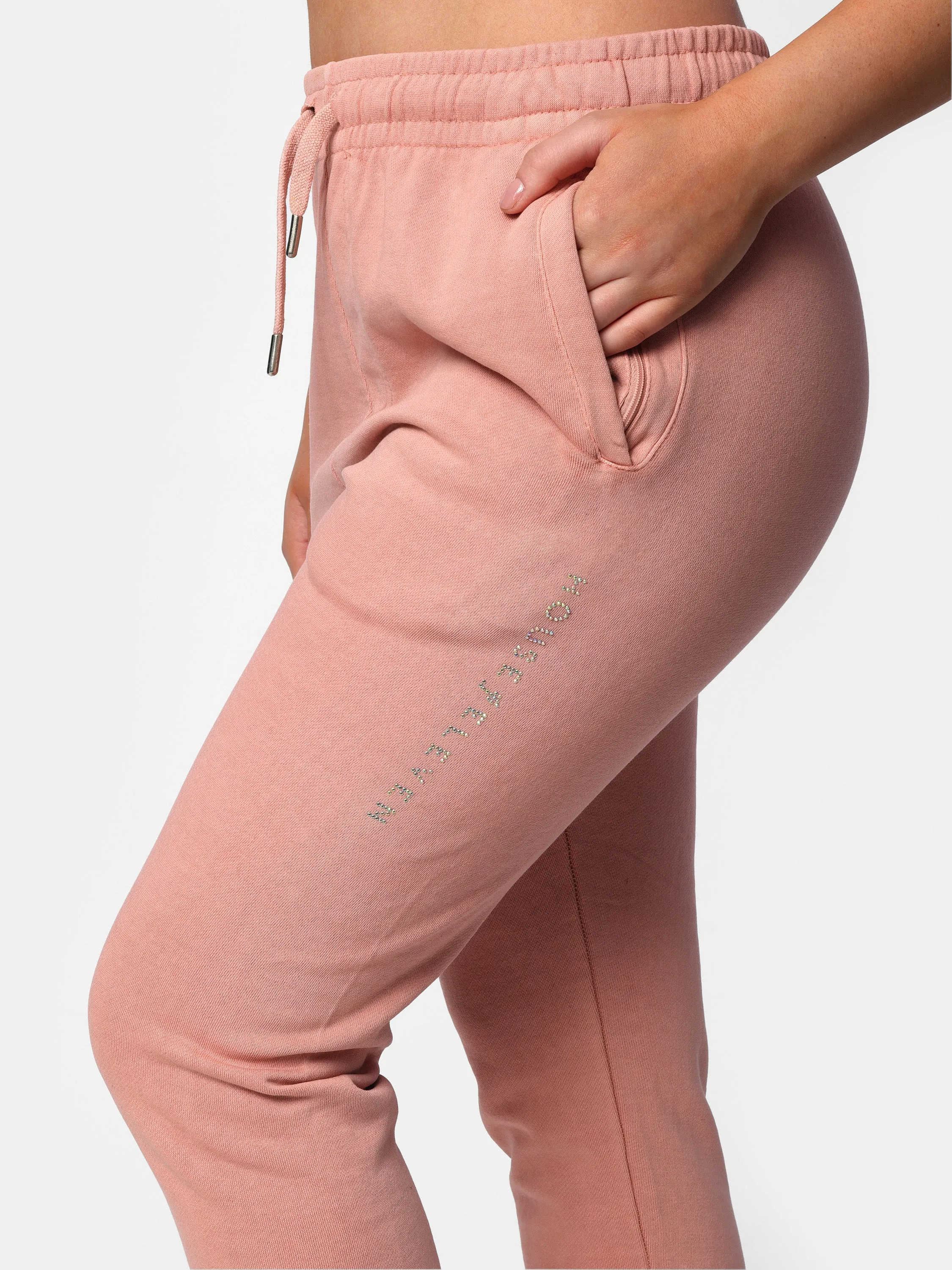Pink Peach Bedazzled Joggers