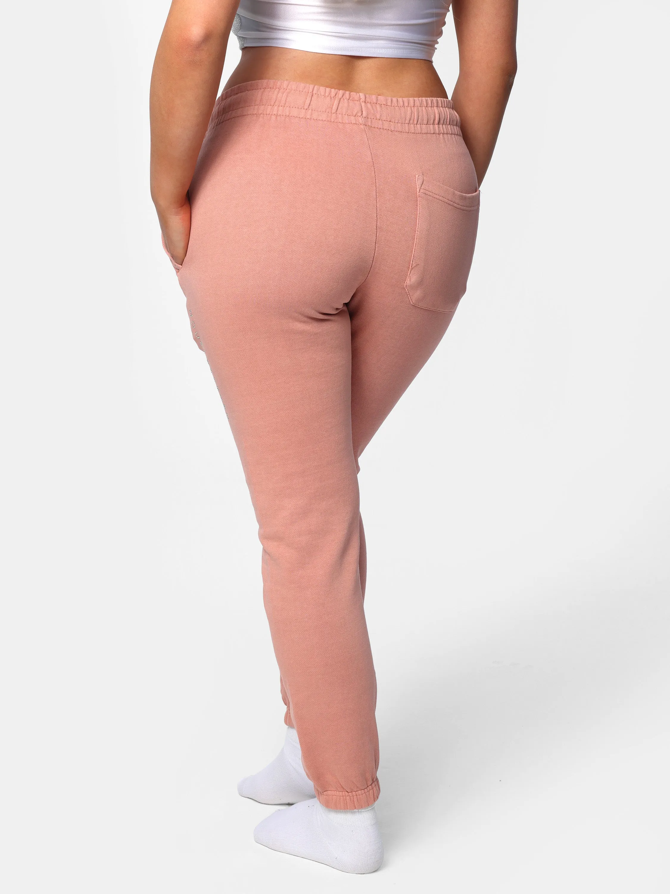 Pink Peach Bedazzled Joggers