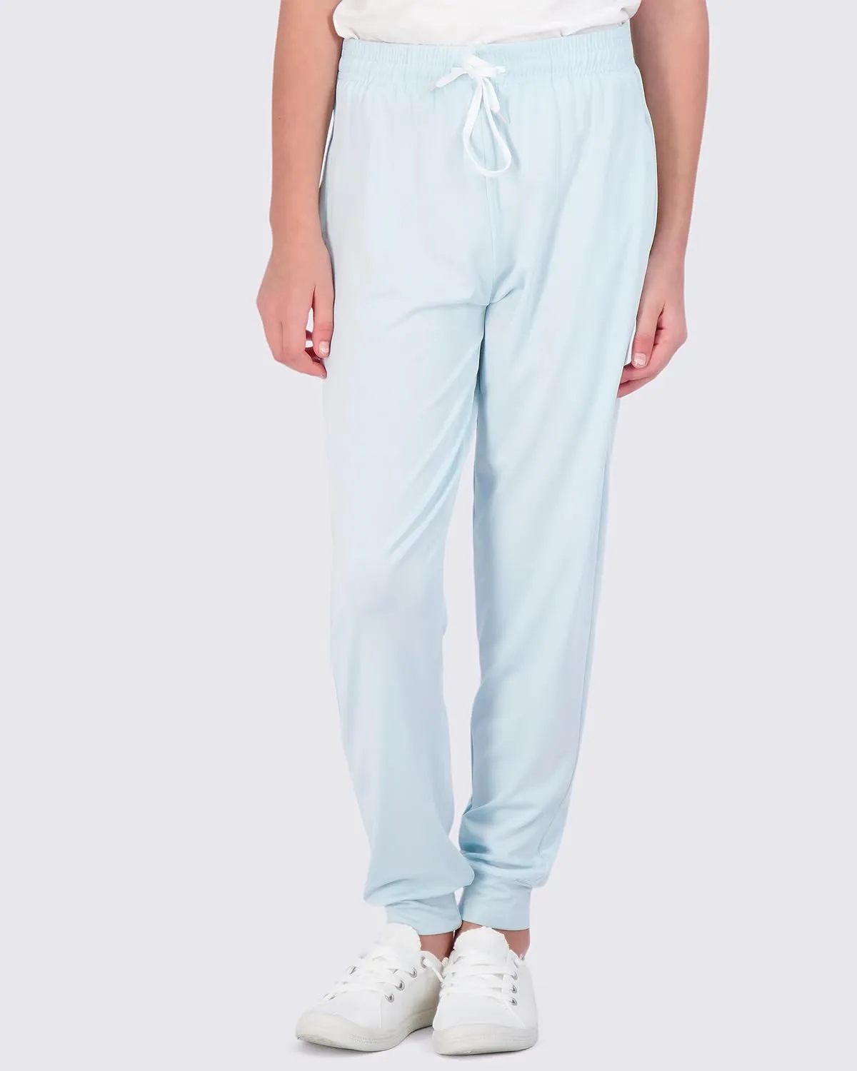 Real Essentials 3 Pack: Girls' Dry-Fit Jogger Sweatpants Soft Active Athletic Kids Joggers with Pockets & Drawstring