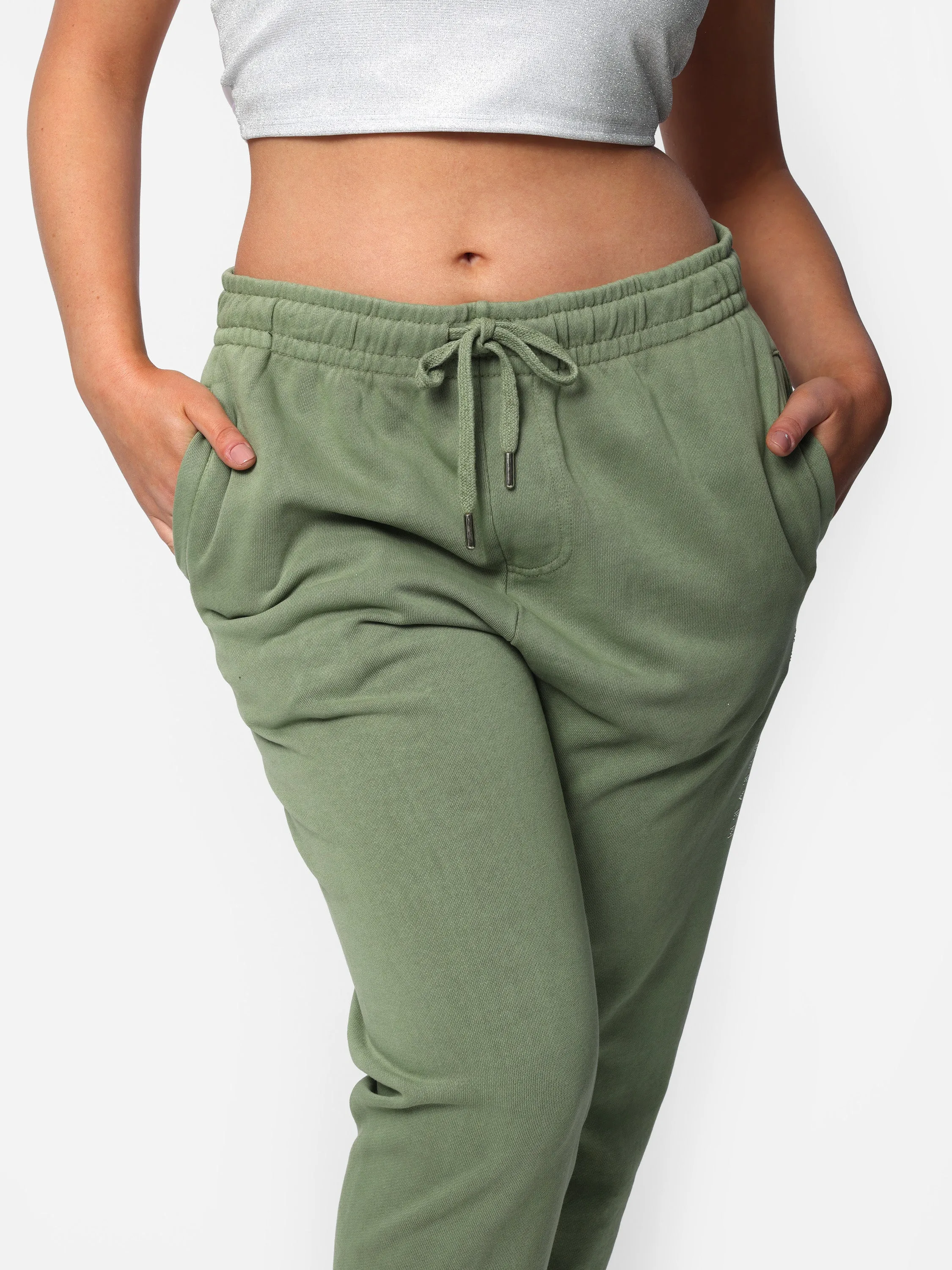 Sage Green Bedazzled Joggers