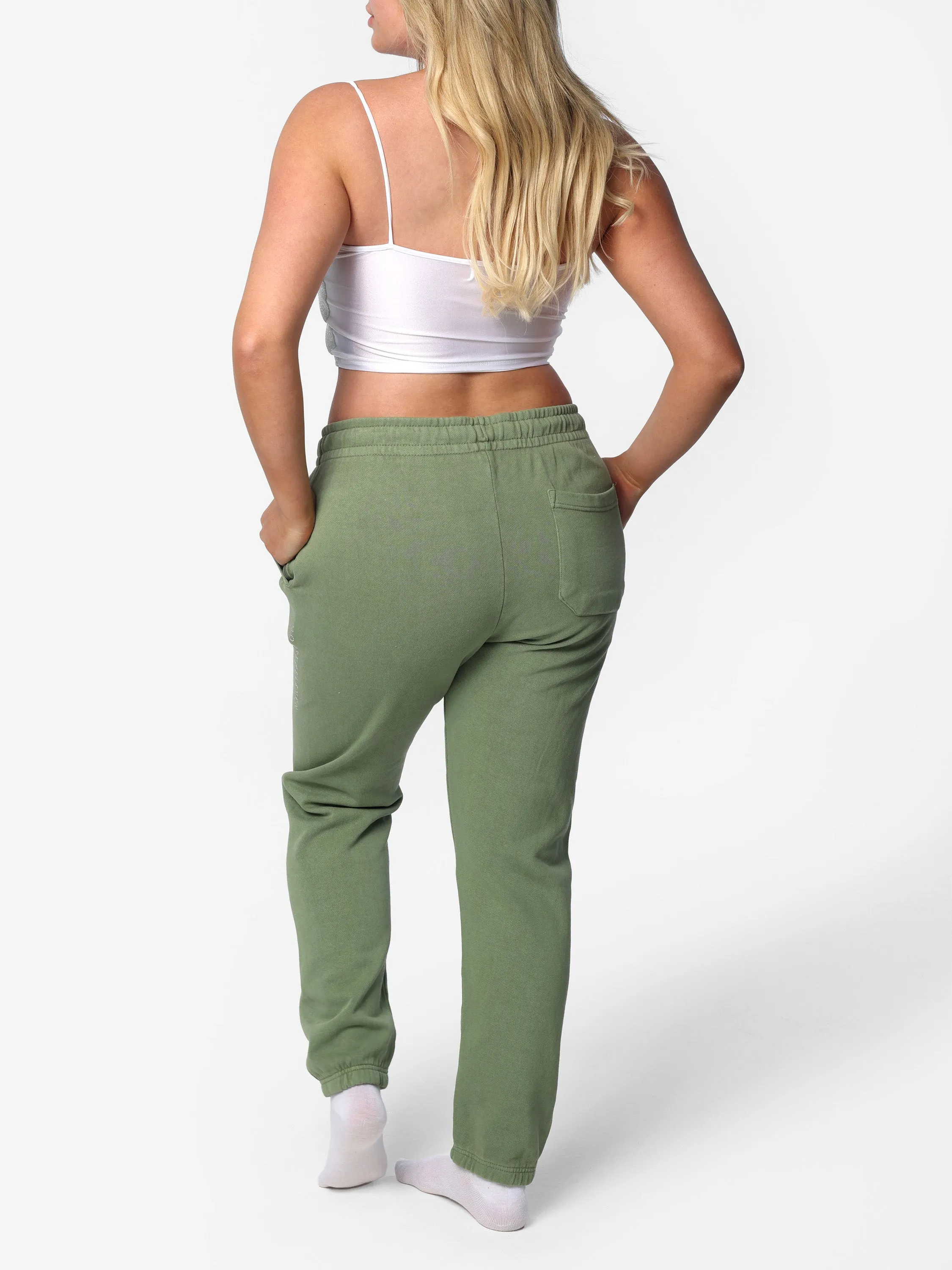 Sage Green Bedazzled Joggers