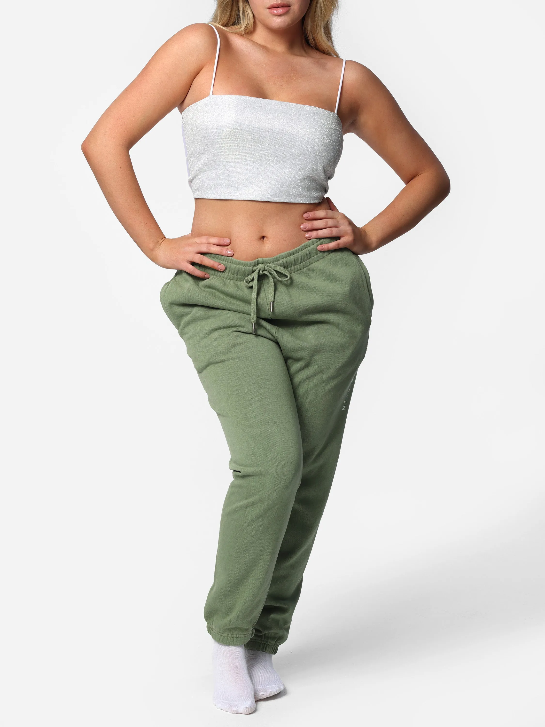 Sage Green Bedazzled Joggers