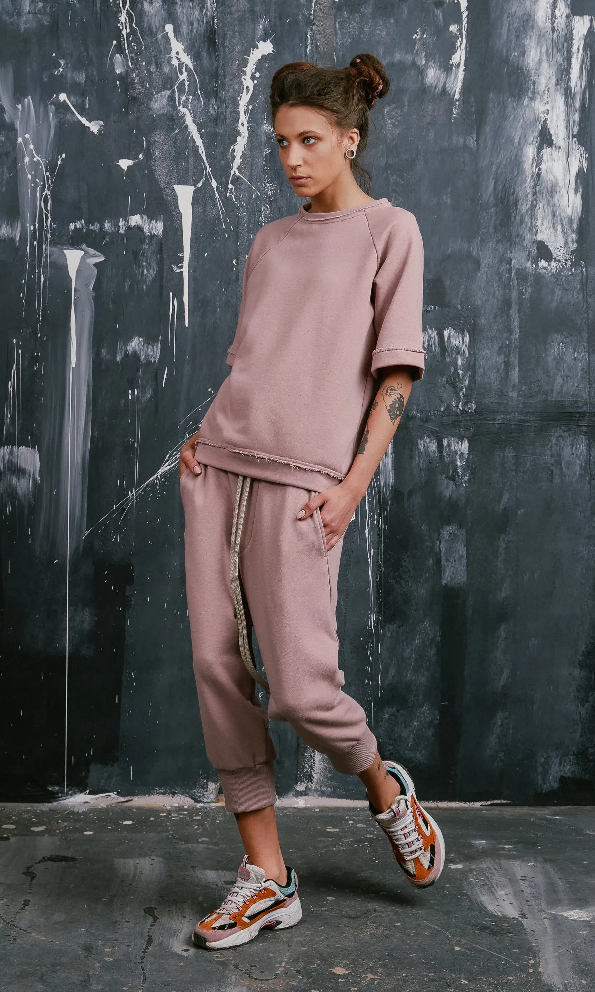Short Sleeve Cotton Sweatshirt
