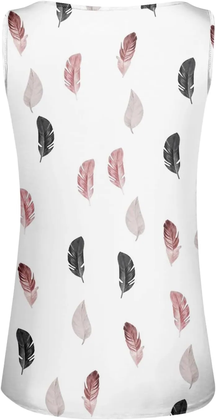 Sleeveless Womens Tank 2024 V-Neck Loose Tshirt Floral Printed Comfy Vest Flowy Daily Ladies Deep Side Cut Dressy
