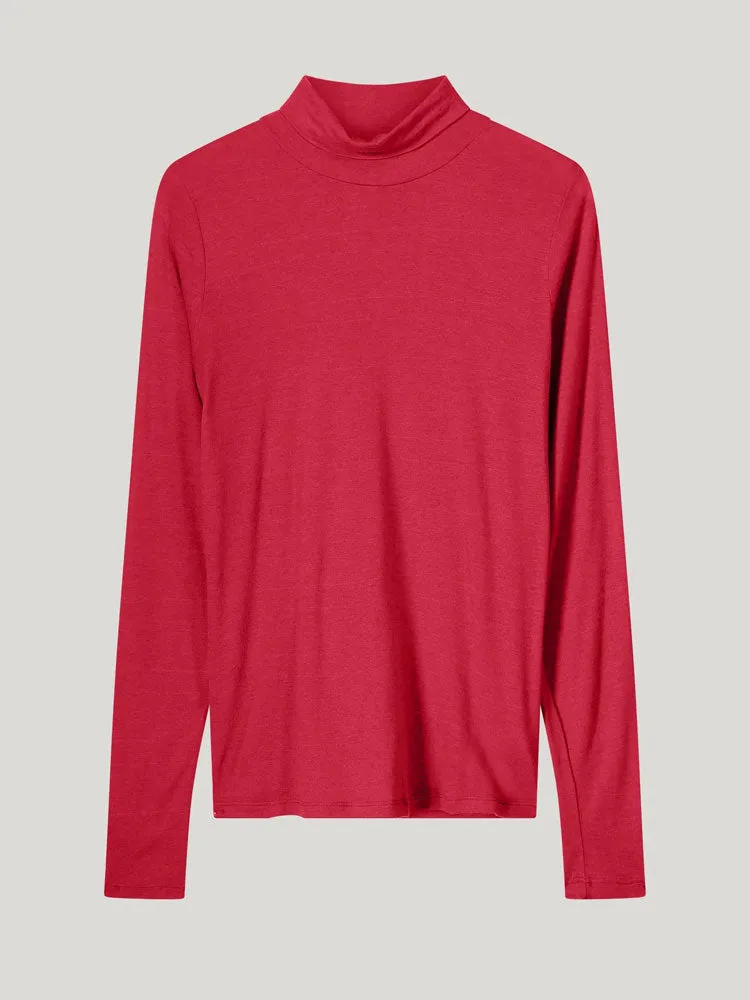 Summum Turtle Neck Top True Red