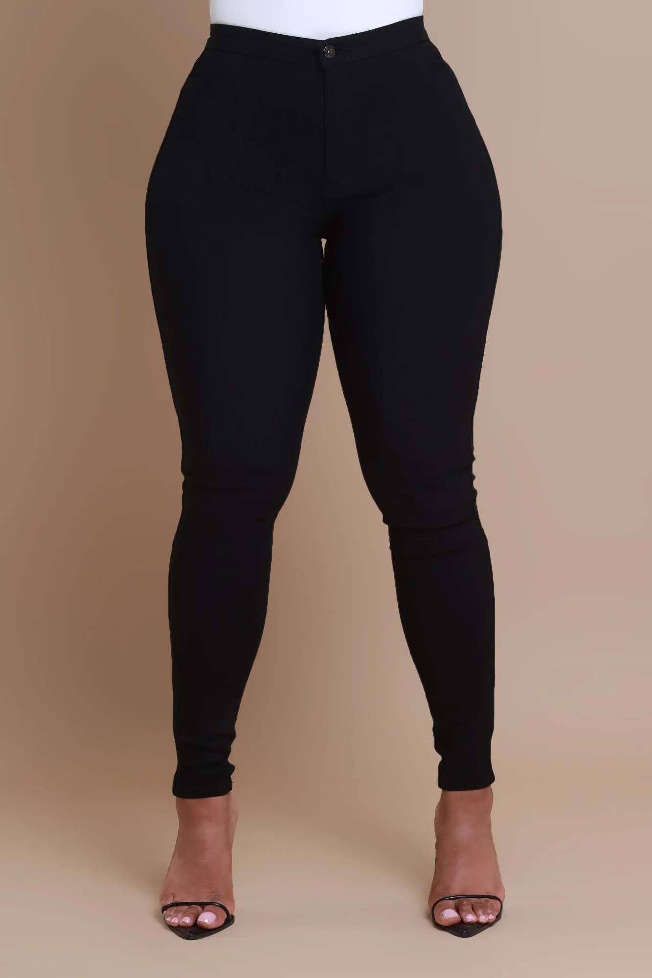 Super Swank High Waist Stretchy Jeans - Black