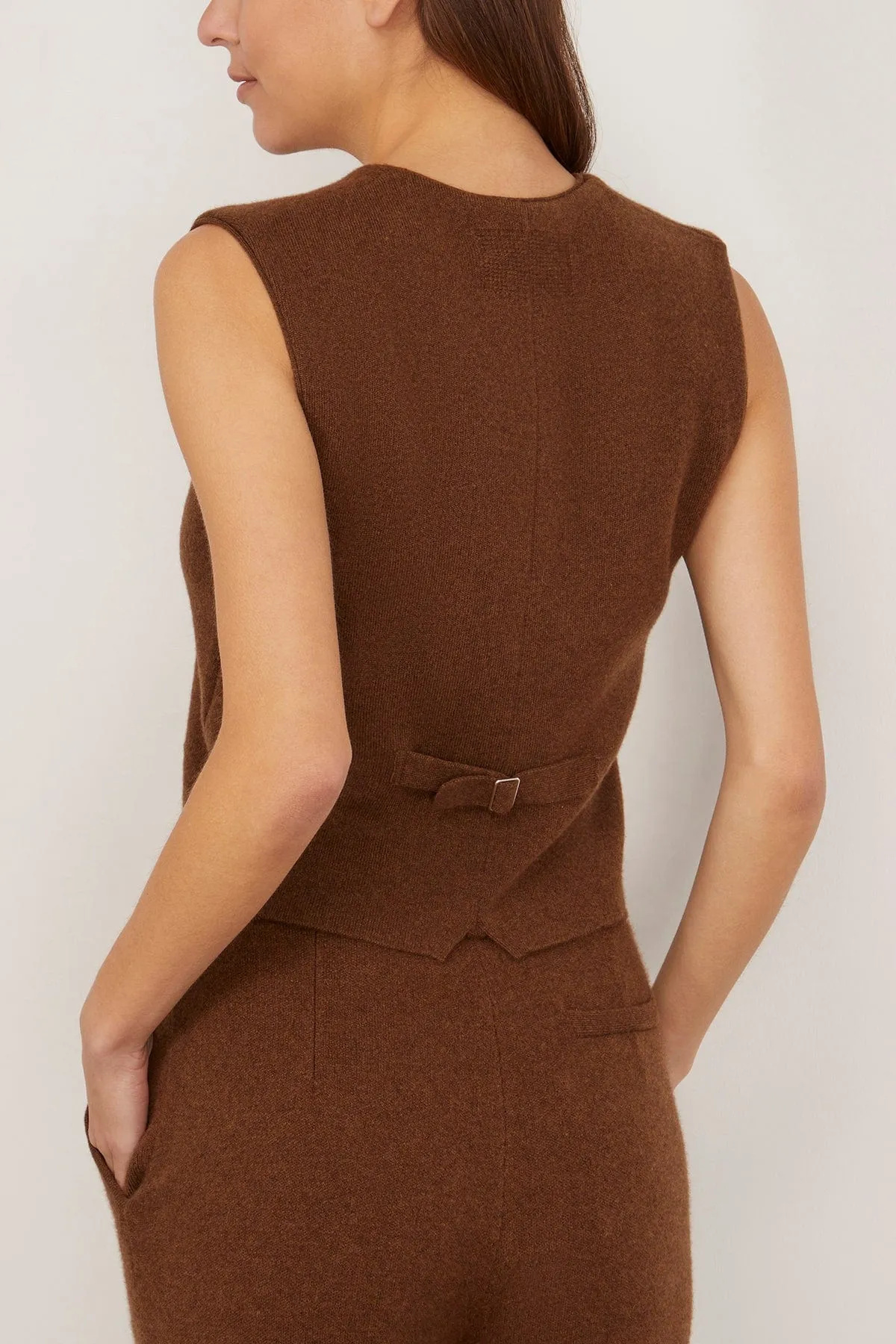 Tailored Vest in Chestnut