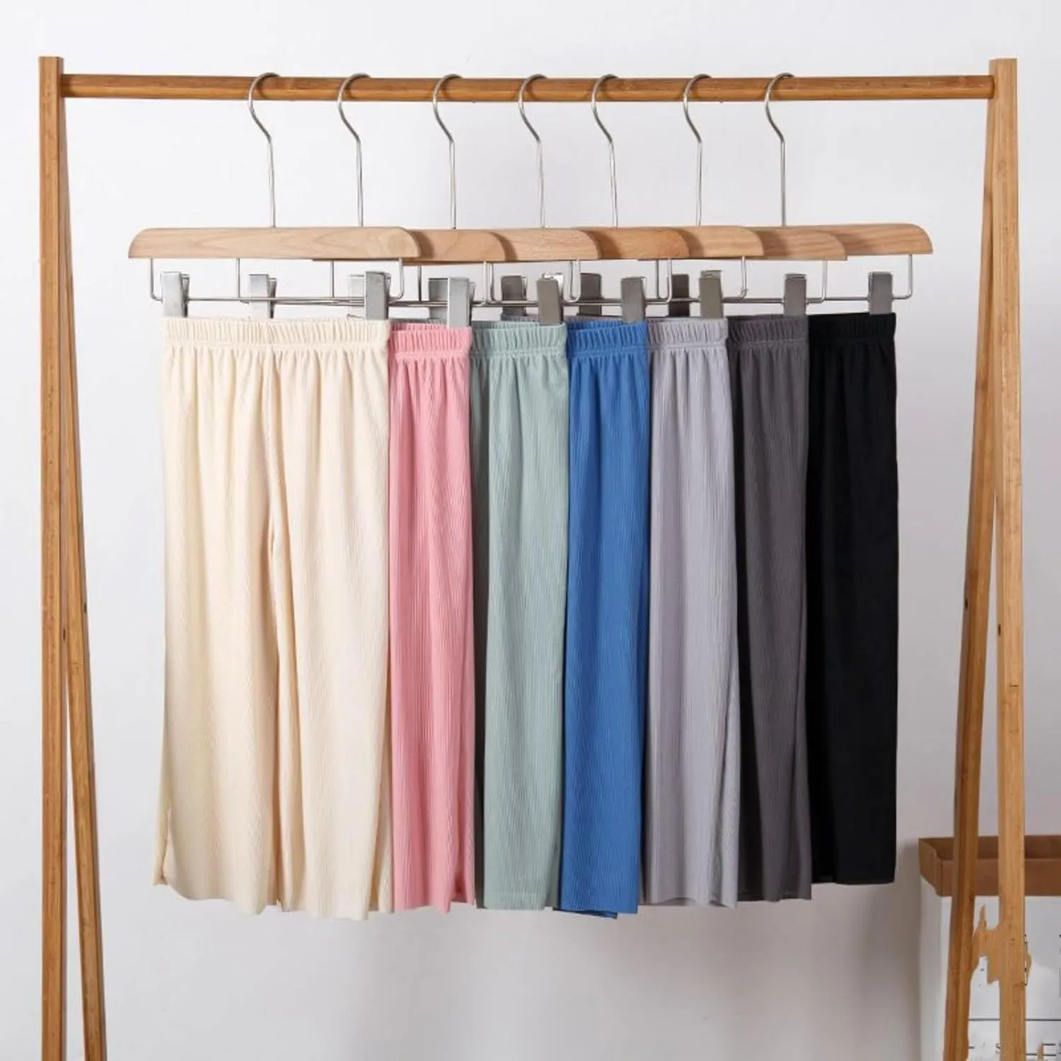 Teen Girls Baggy Sweatpants Kids Straight Leg Pants Elastic Waist Wide Leg Trousers Soft Thin Solid Color Trousers