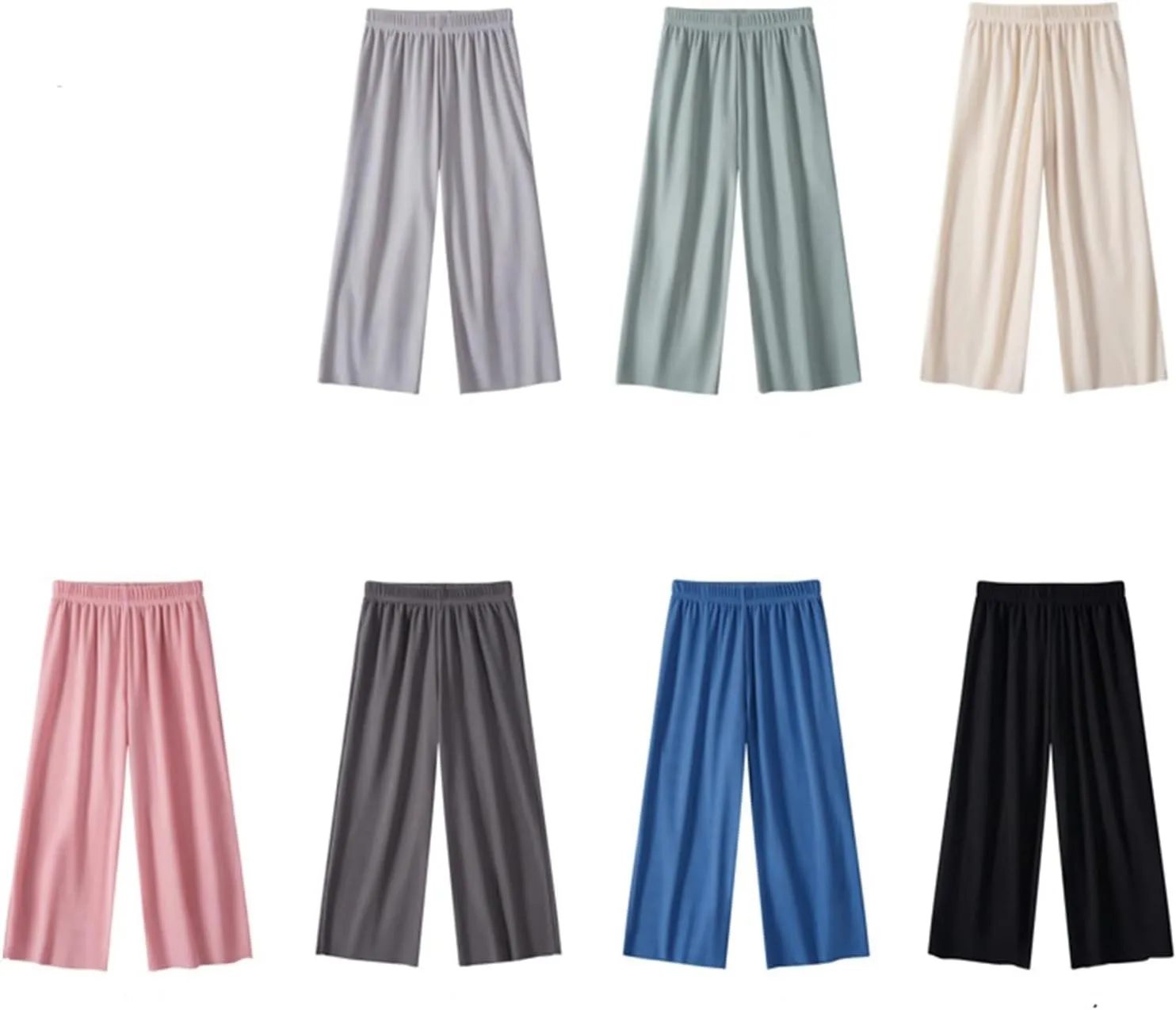Teen Girls Baggy Sweatpants Kids Straight Leg Pants Elastic Waist Wide Leg Trousers Soft Thin Solid Color Trousers