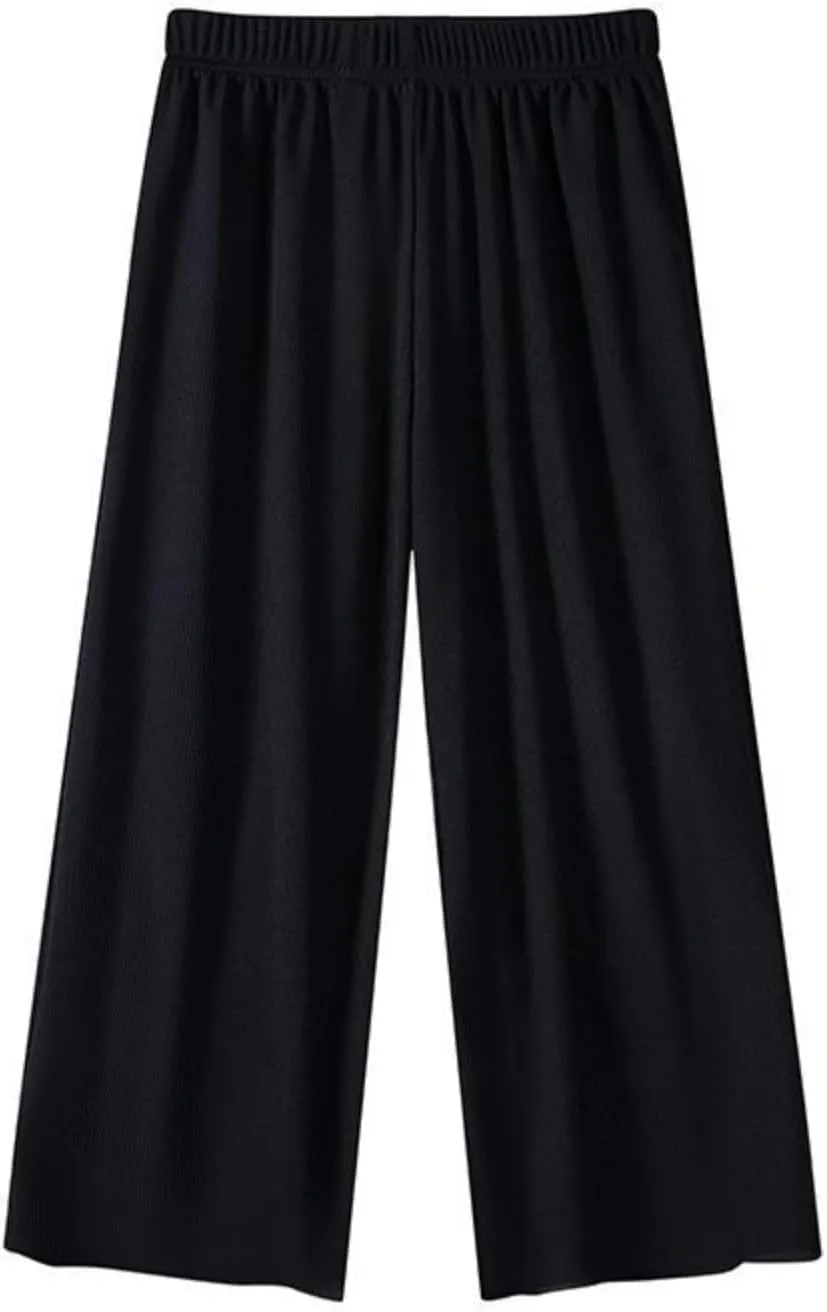 Teen Girls Baggy Sweatpants Kids Straight Leg Pants Elastic Waist Wide Leg Trousers Soft Thin Solid Color Trousers