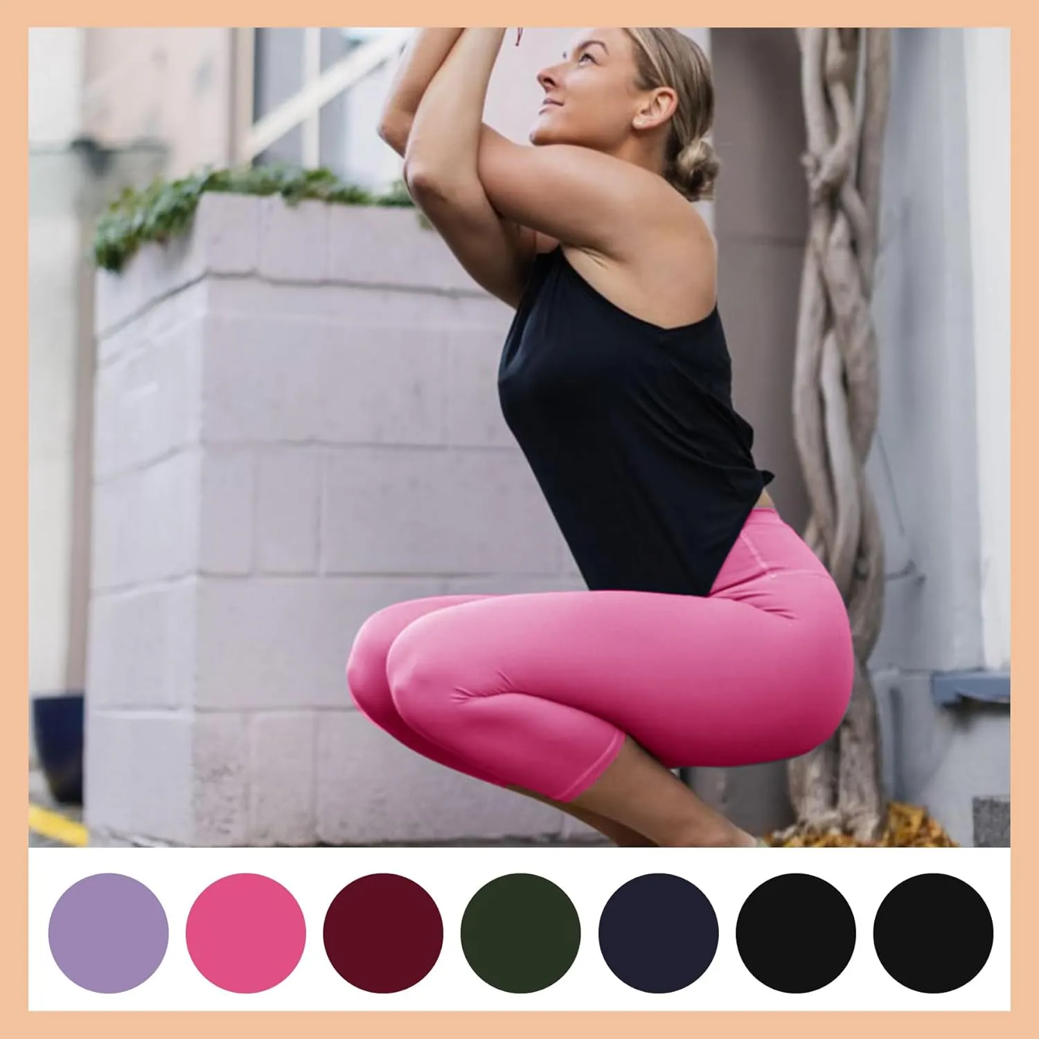 TNNZEET 7 Pack Leggings for Women - High Waisted Yoga Pants with Pockets Black Leggings Women Full Length & Capri