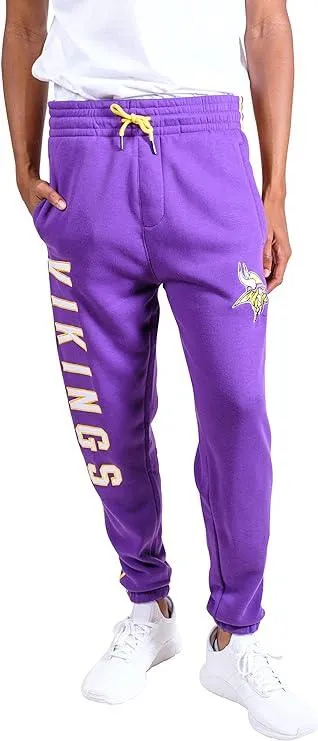 Ultra Game NFL Official Adults Active Super Soft Fleece Game Day Jogger Sweatpants - Unisex, Minnesota Vikings, Team Color|Minnesota Vikings