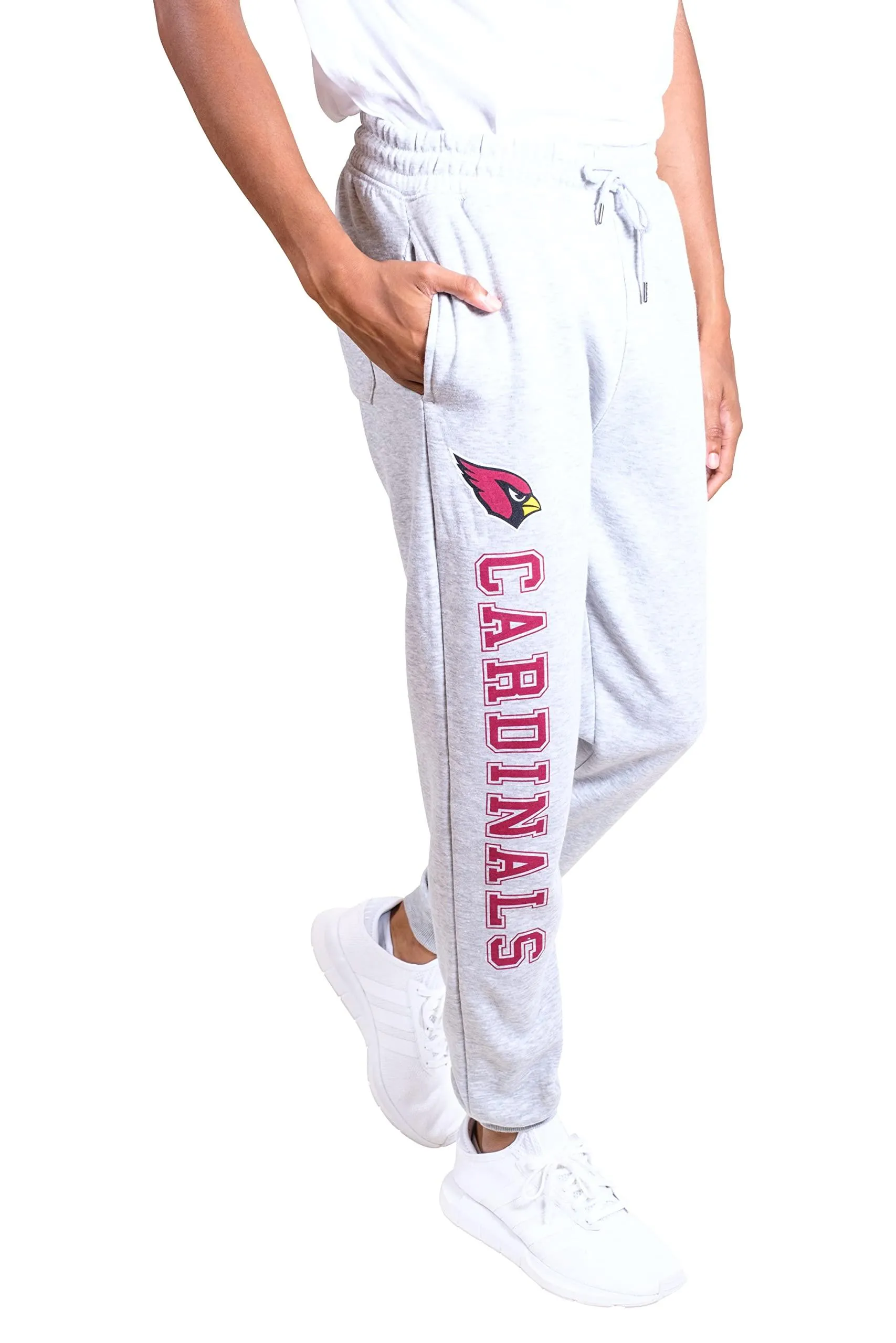 Ultra Game NFL Official Adults Super Soft Game Day Jogger Sweatpants - Unisex, Arizona Cardinals, Heather Gray|Arizona Cardinals