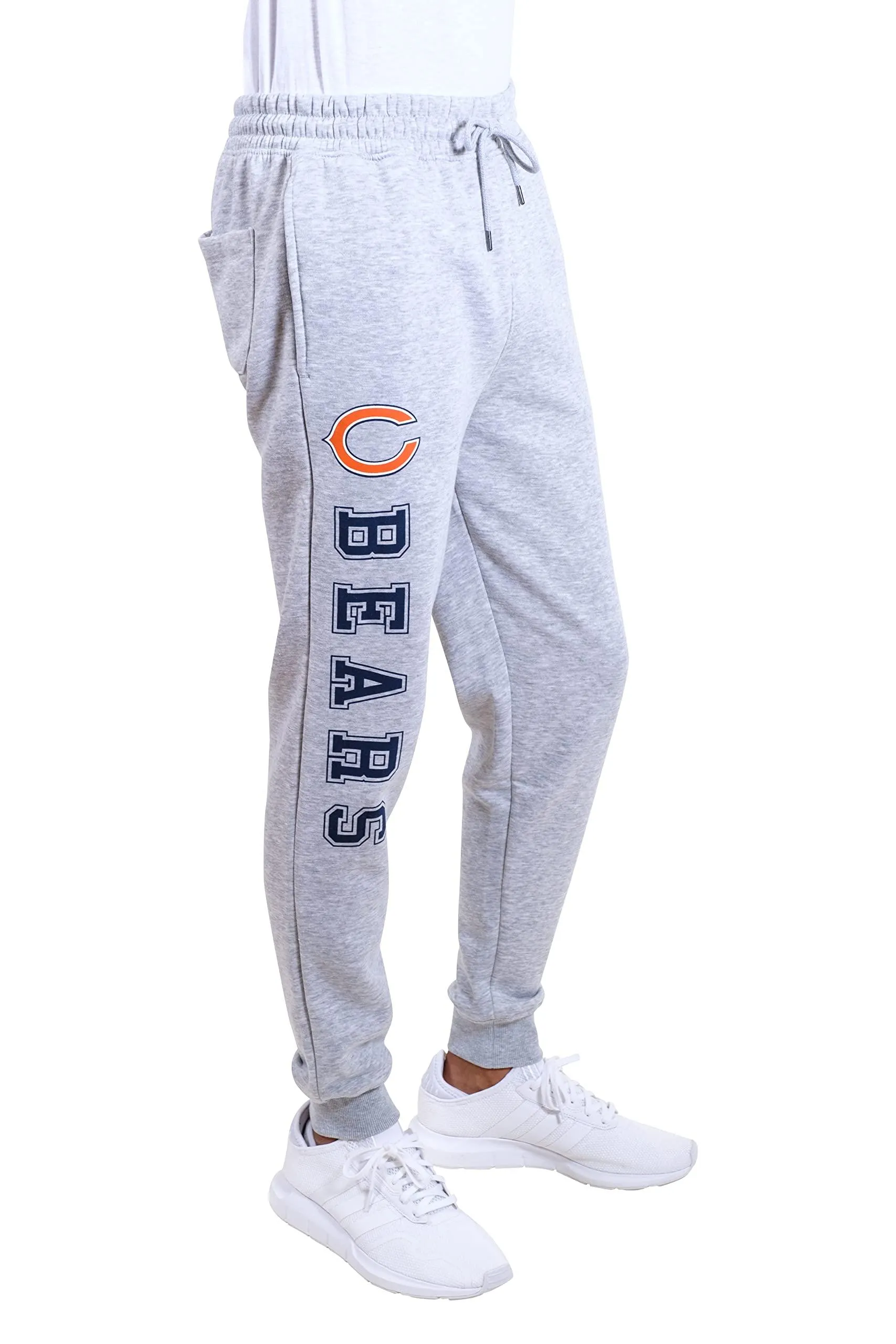 Ultra Game NFL Official Adults Super Soft Game Day Jogger Sweatpants - Unisex, Chicago Bears, Heather Gray|Chicago Bears