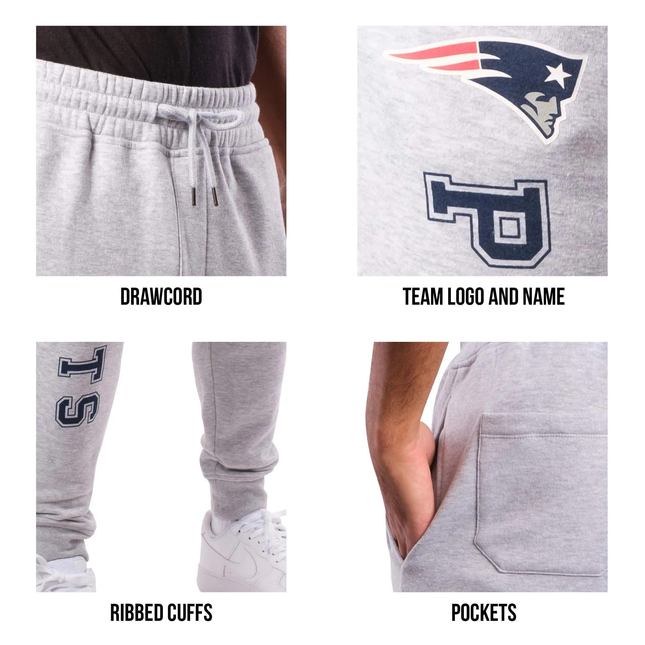 Ultra Game NFL Official Adults Super Soft Game Day Jogger Sweatpants - Unisex, Chicago Bears, Heather Gray|Chicago Bears