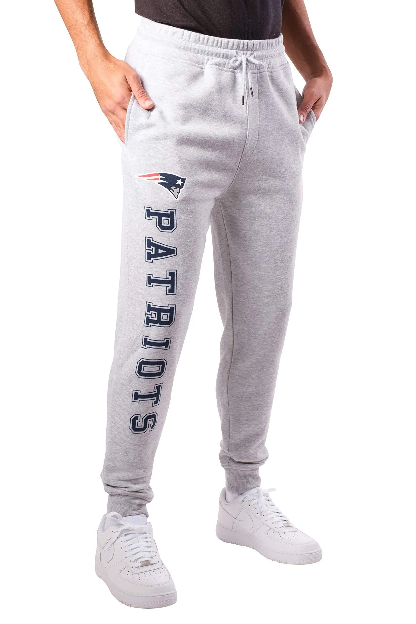 Ultra Game NFL Official Adults Super Soft Game Day Jogger Sweatpants - Unisex, New England Patriots, Heather Gray|New England Patriots