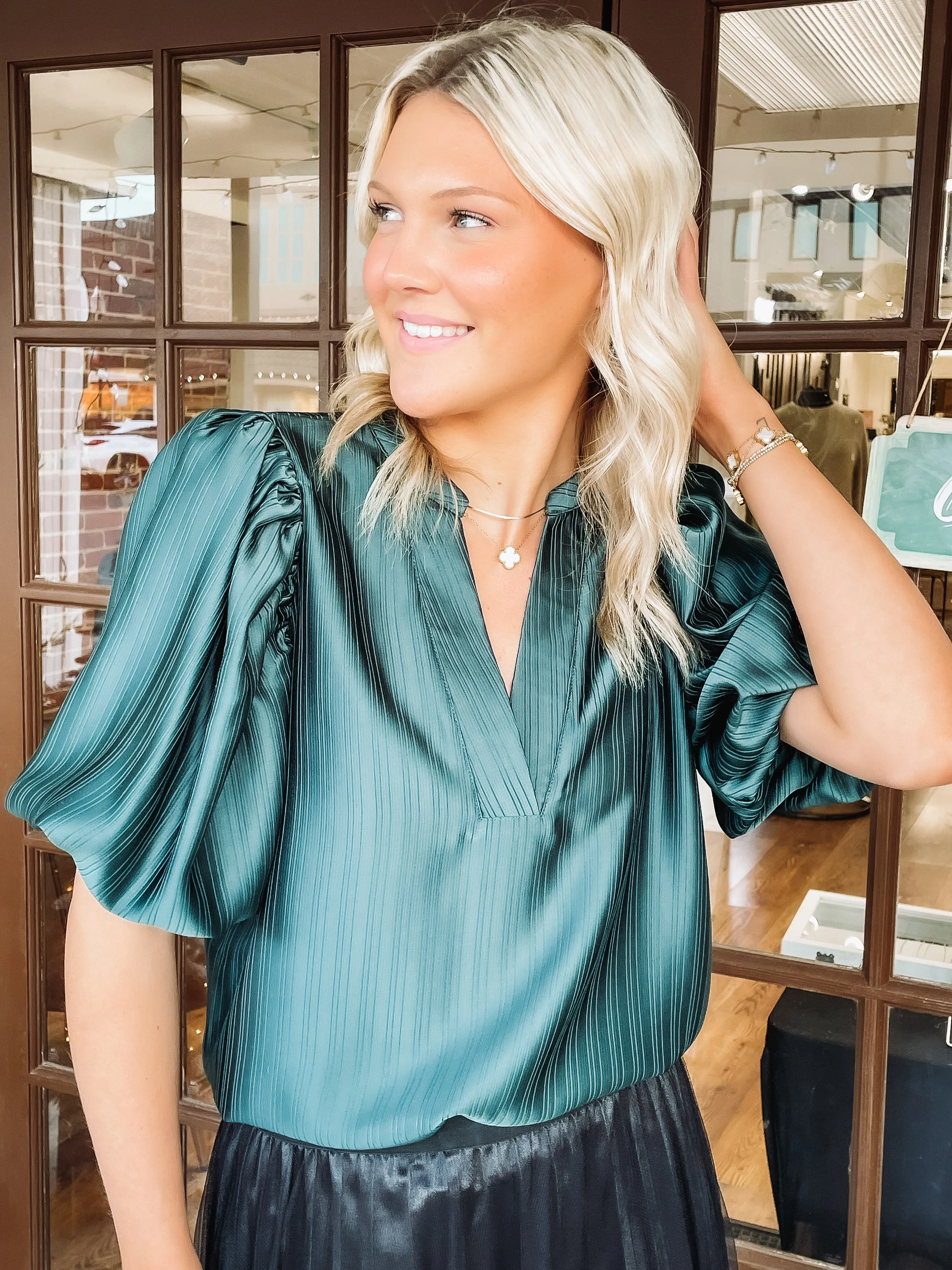 V-Neck Puff Sleeve Top